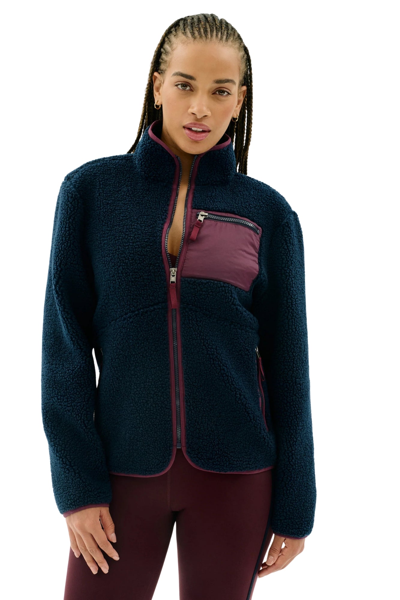 HARRIS INDIGO CHERRY SHERPA JACKET