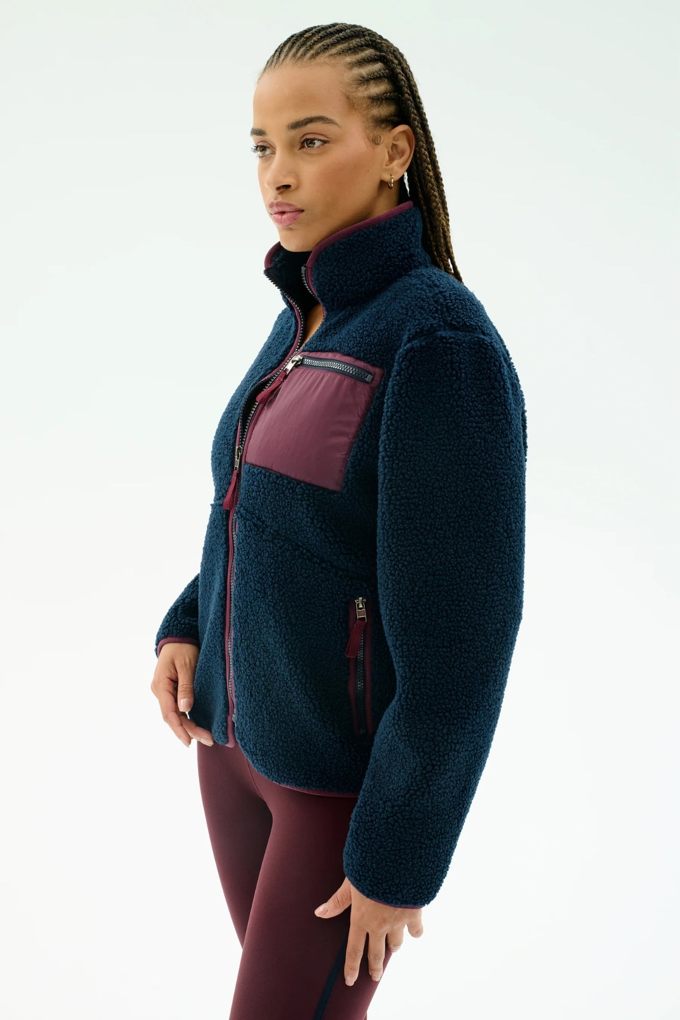 HARRIS INDIGO CHERRY SHERPA JACKET