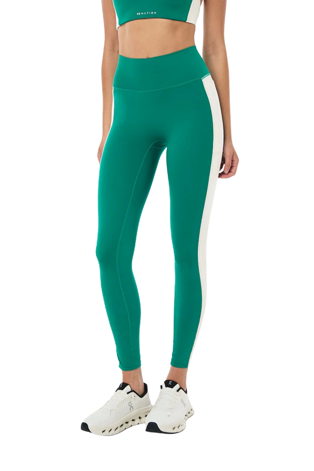 DYNAMIC FULL LENGTH LEGGING COLLEGE GREEN AND WHISPER WHITE
