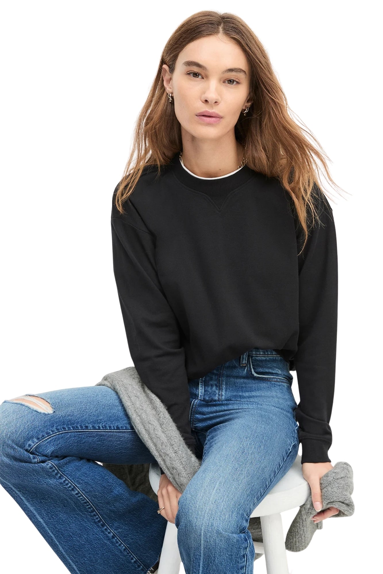 THE EVERYDAY LONG SLEEVE BLACK TEE