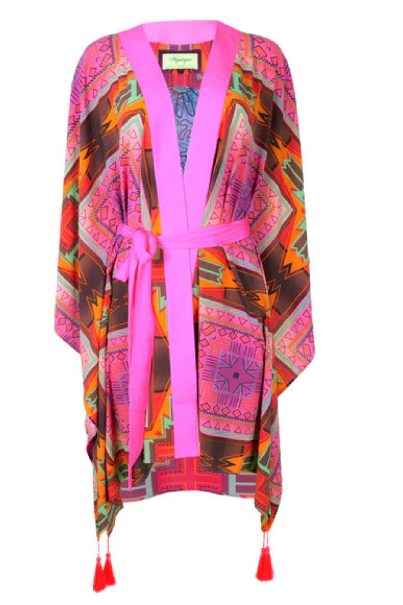 TRIBAL PINK KIMONO SKULL NEON ORANGE