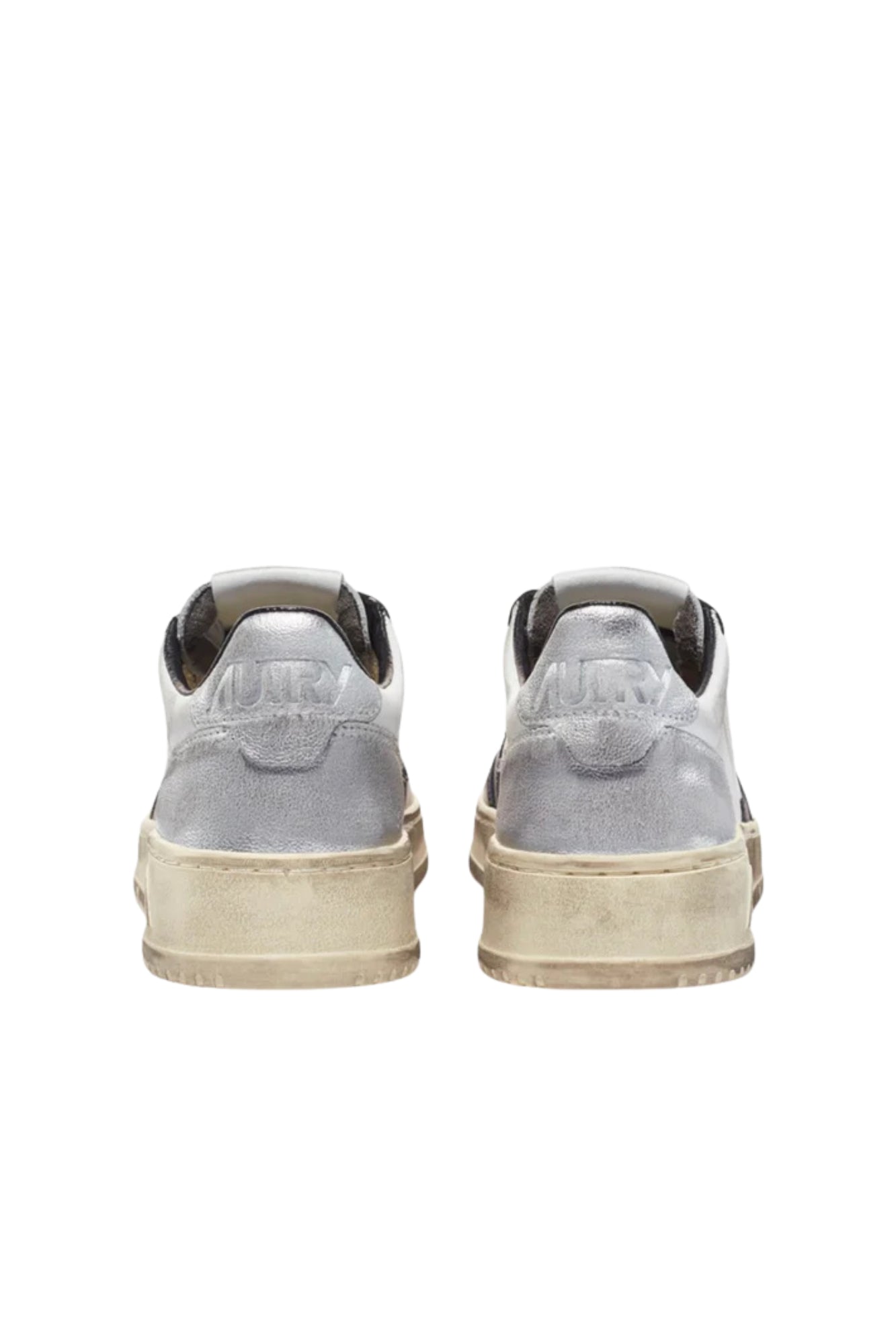 MEDALIST LOW SUPER VINTAGE SNEAKERS IN WHITE BLACK AND SILVER LEATHER