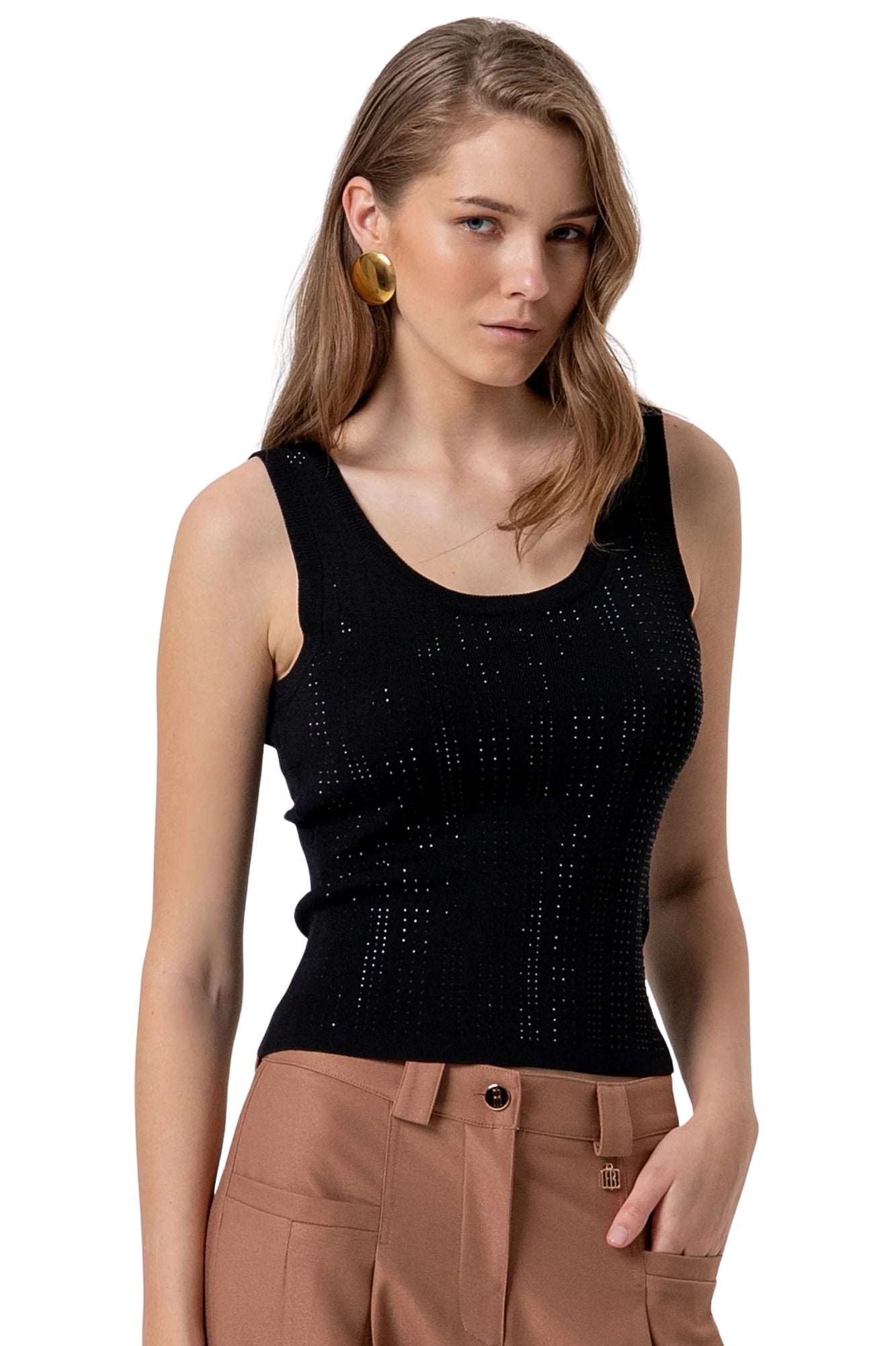 EMBELLISHED TANK TOP IN BLACK