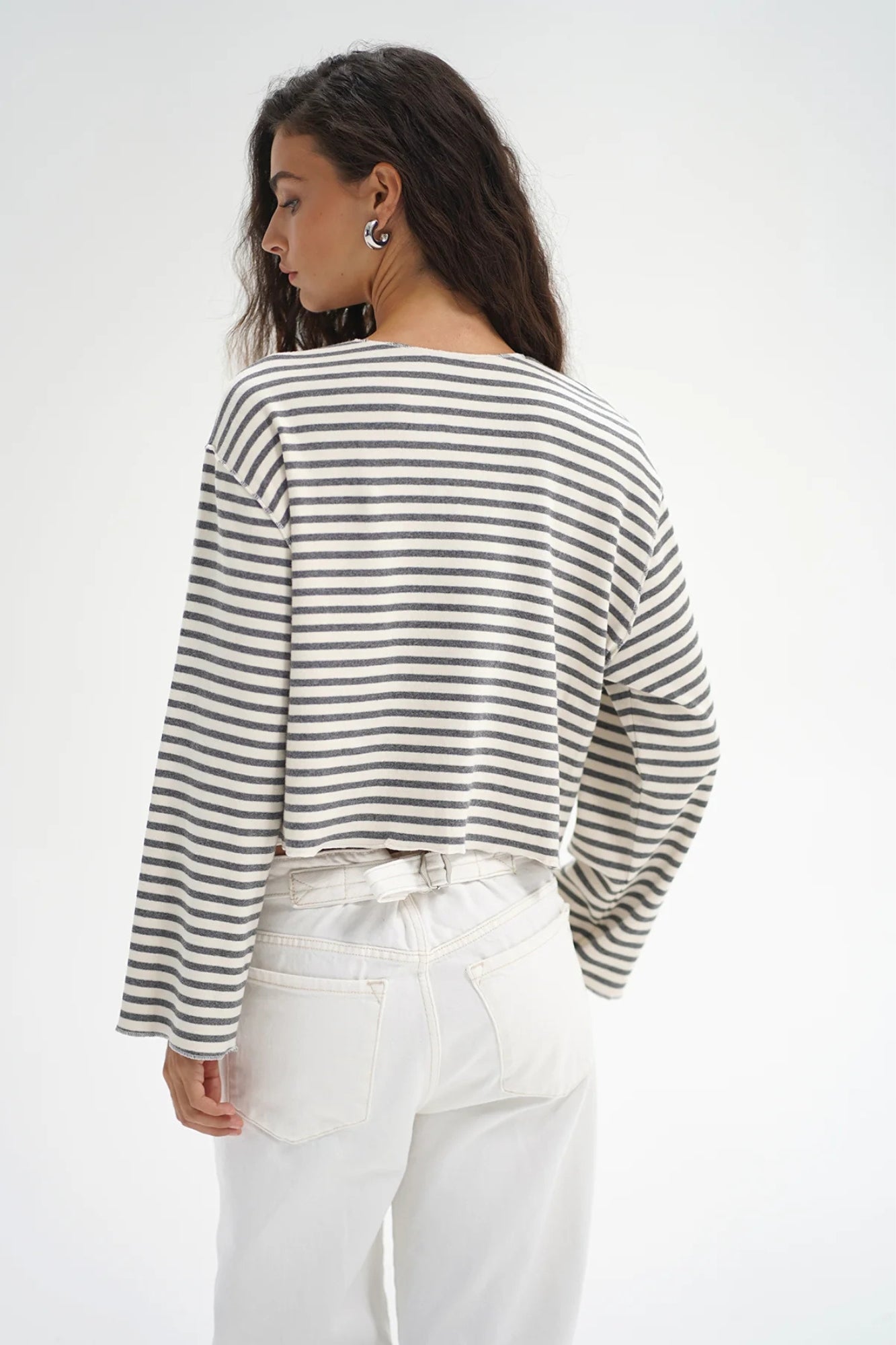 KINCAID CARDIGAN GREYSCALE STRIPE