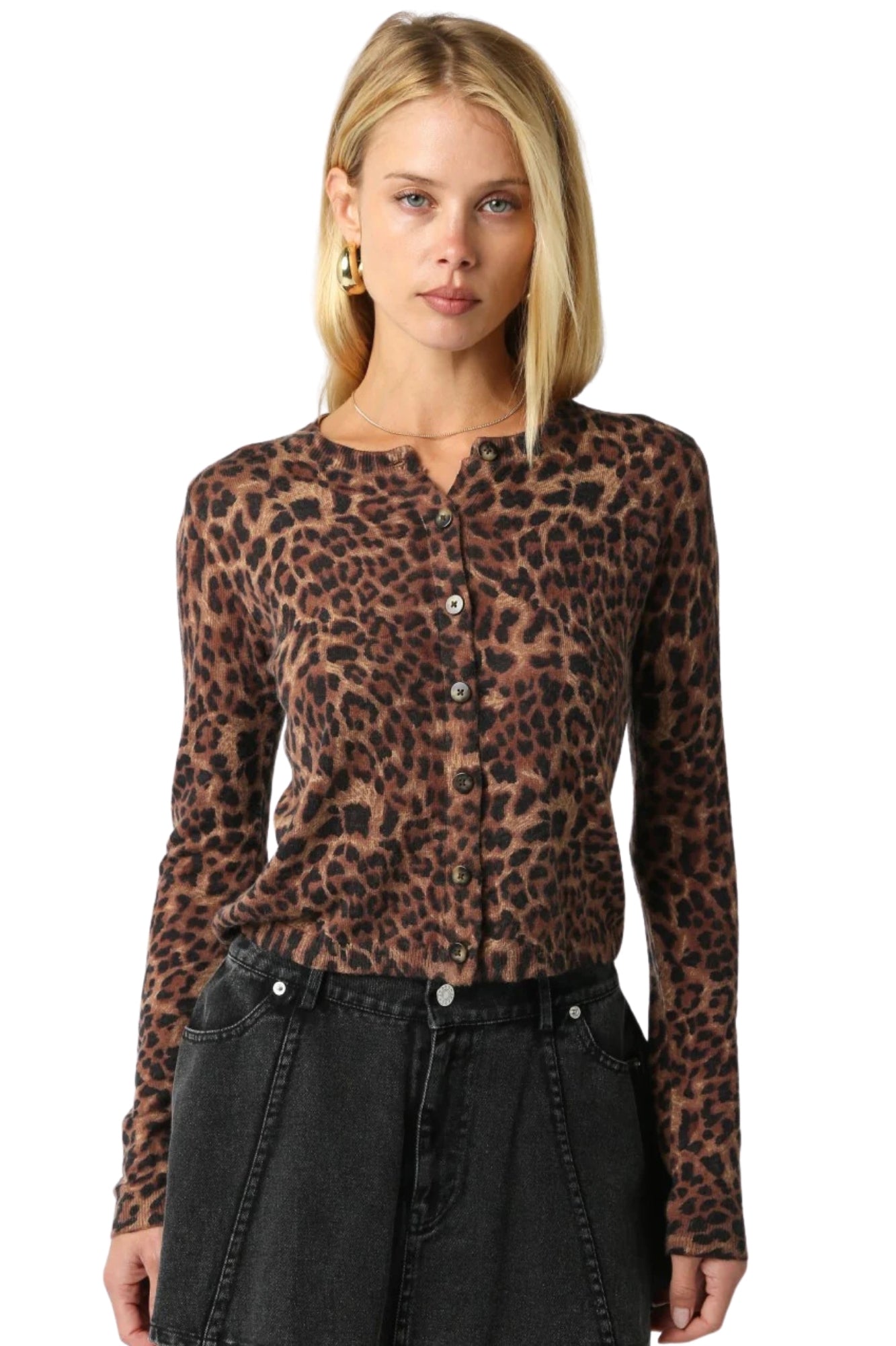 CHRISTINE LEOPARD KNIT TOP