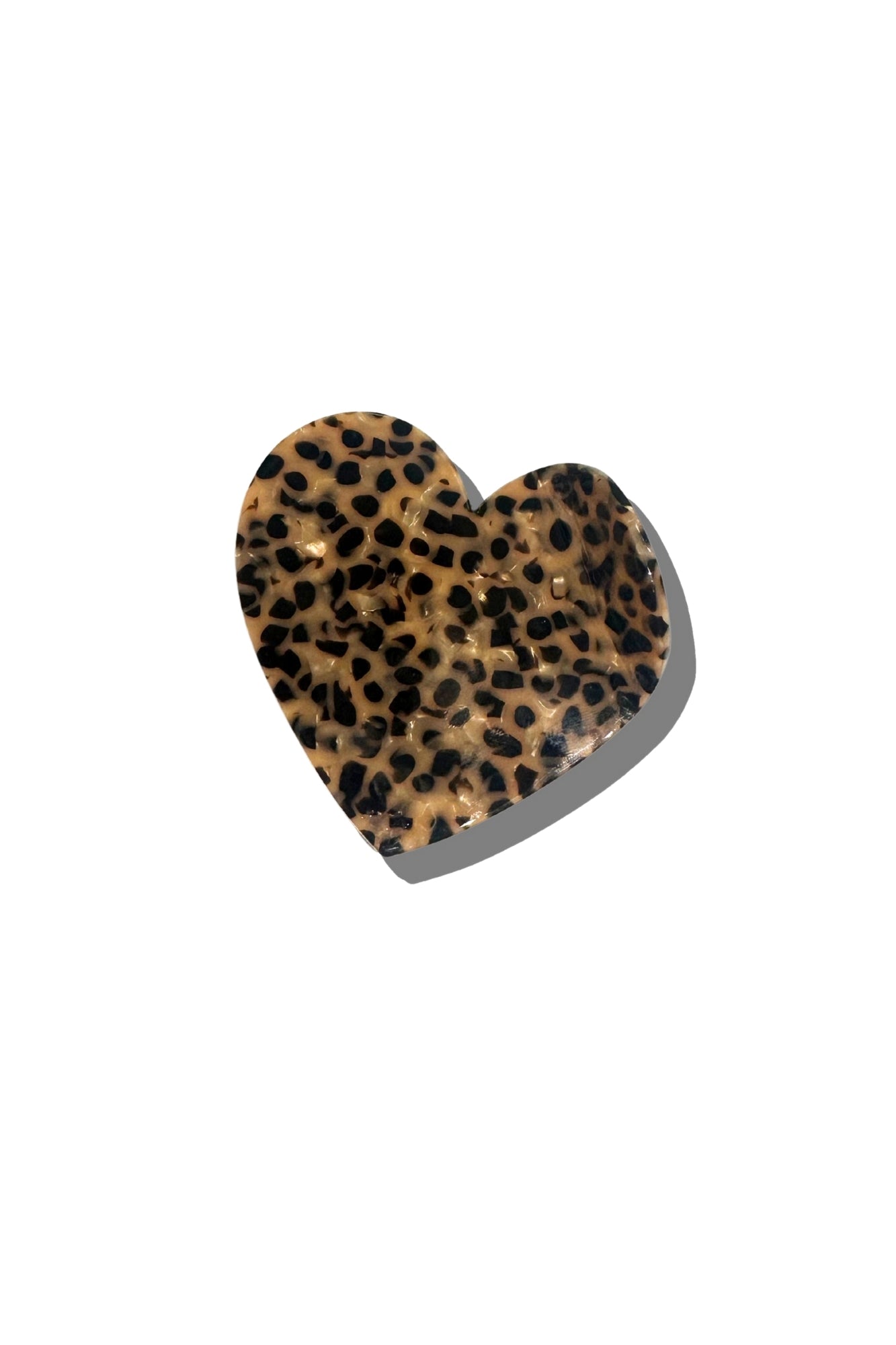 HEART LEOPARD ACETATE CLAW HAIR CLIP