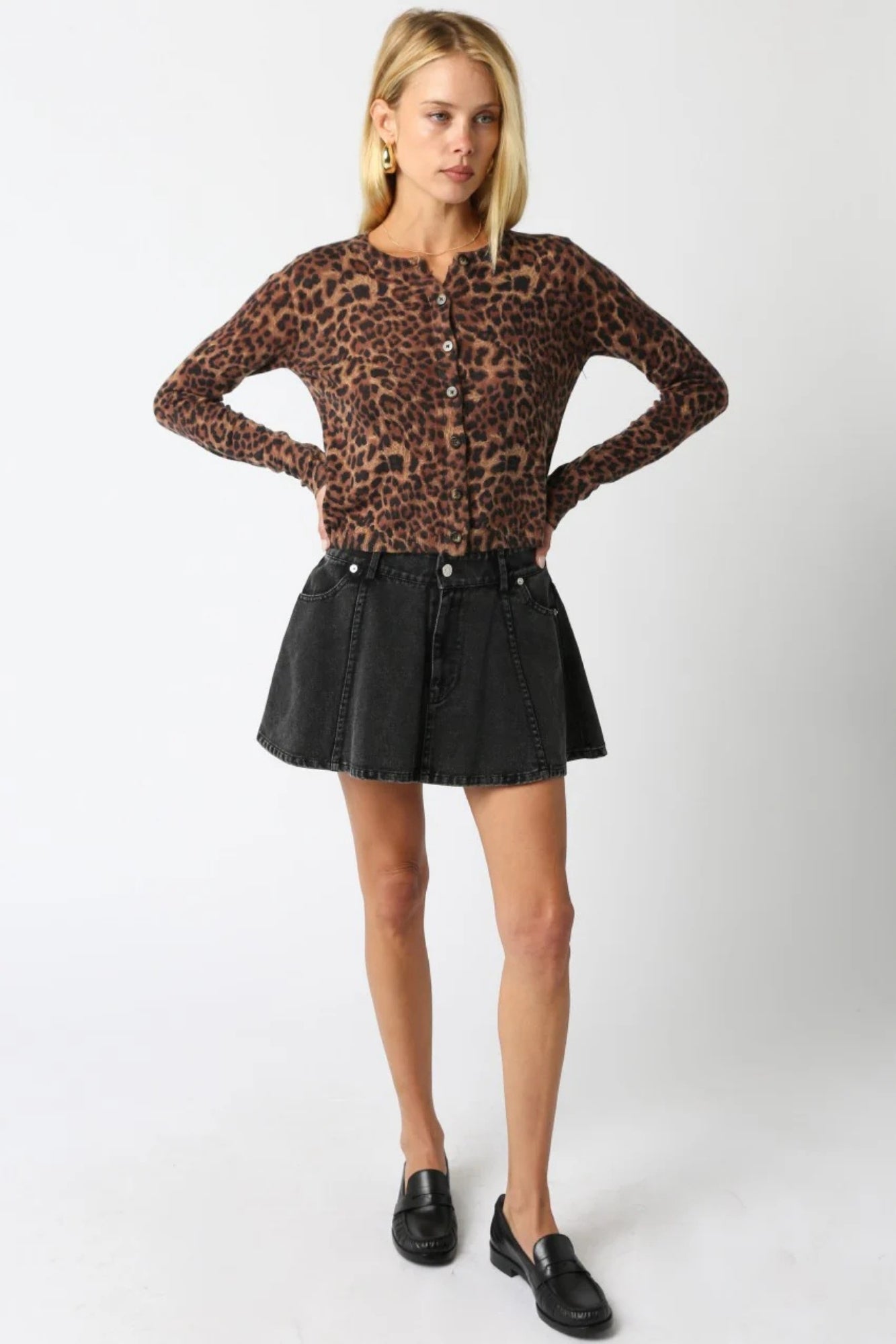 CHRISTINE LEOPARD KNIT TOP