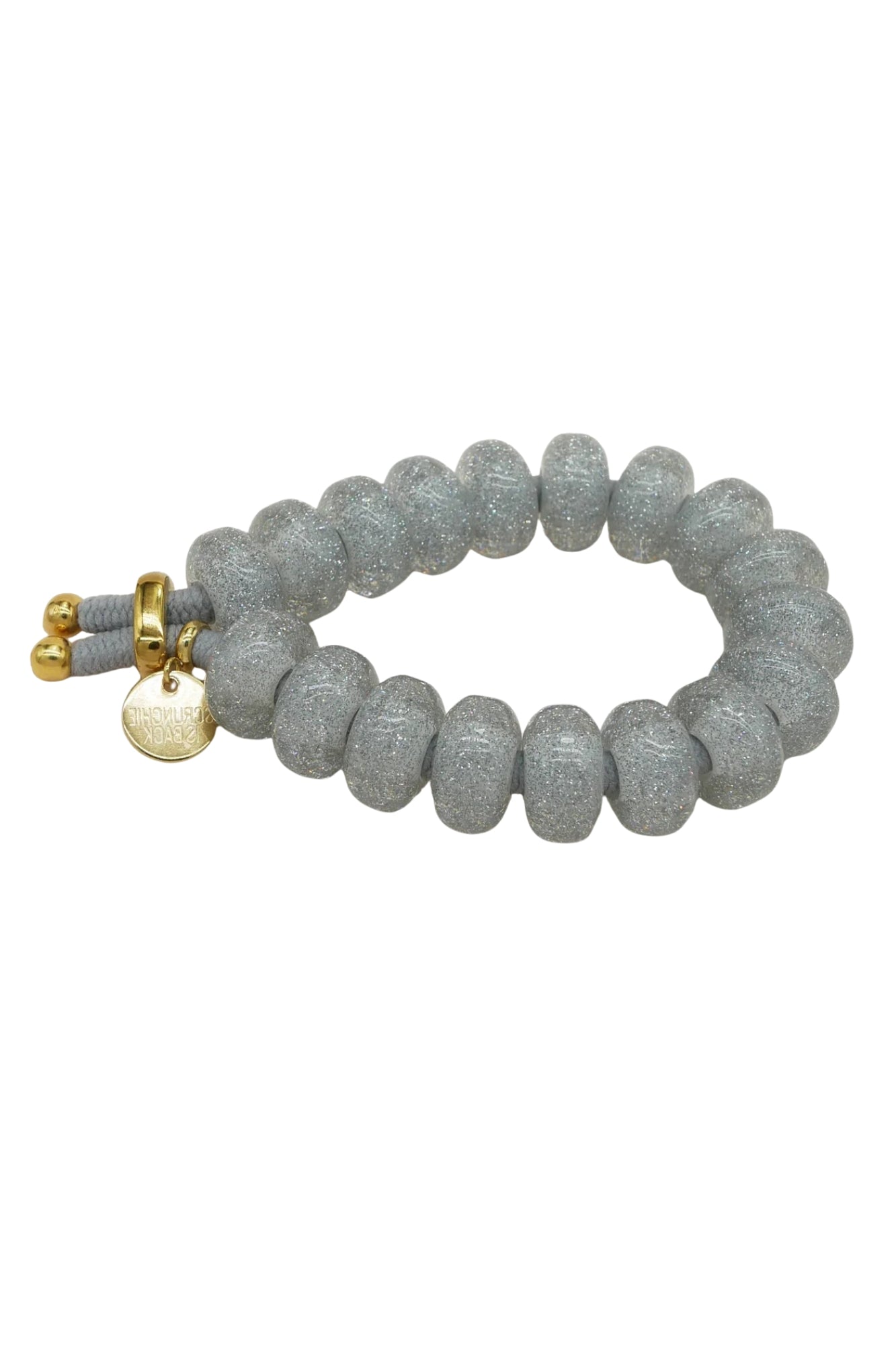 BICHOUS SILVER GLITTER DONUTS HAIR TIE