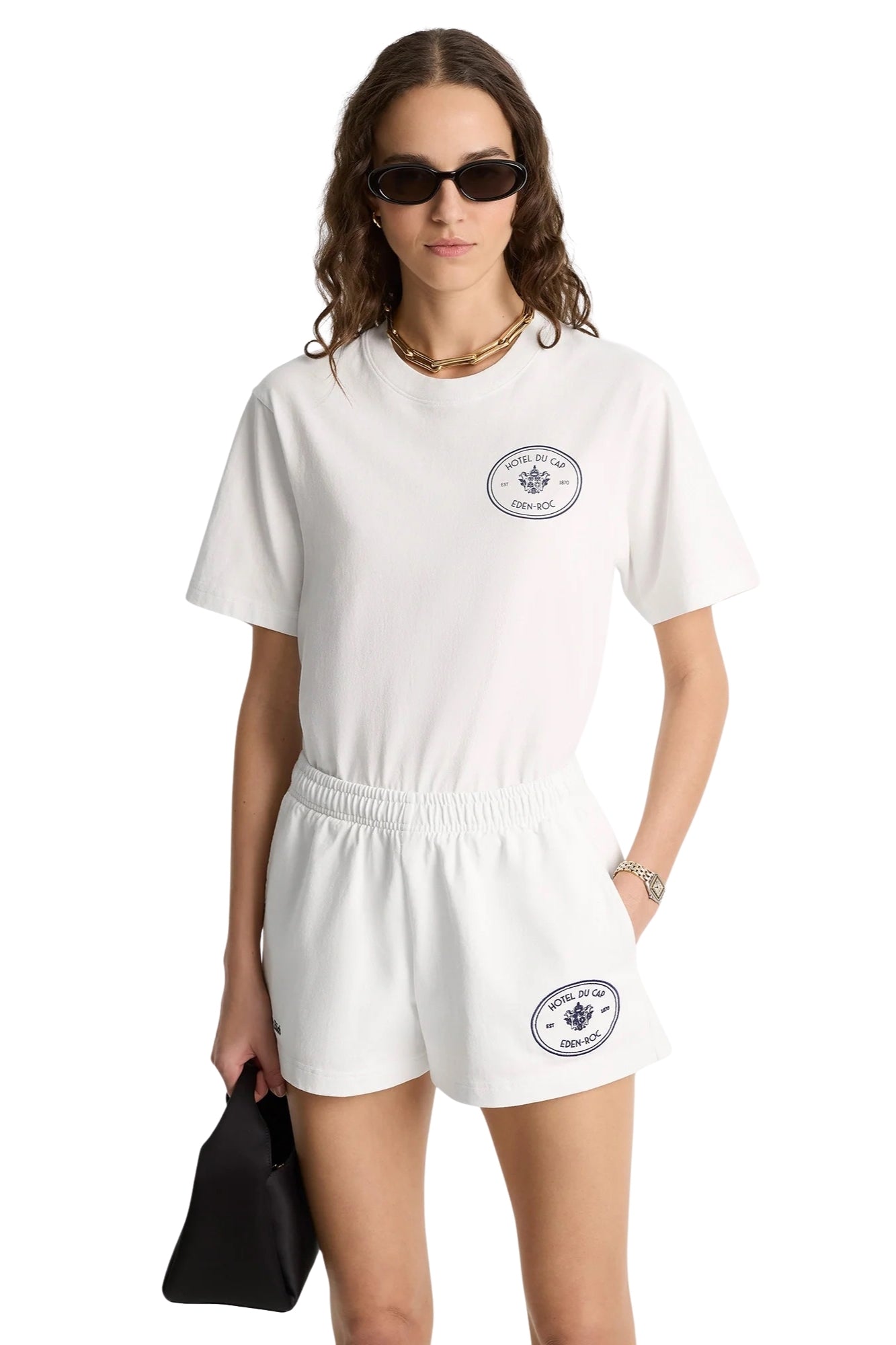 EDEN CREST WHITE AND NAVY DISCO SHORT