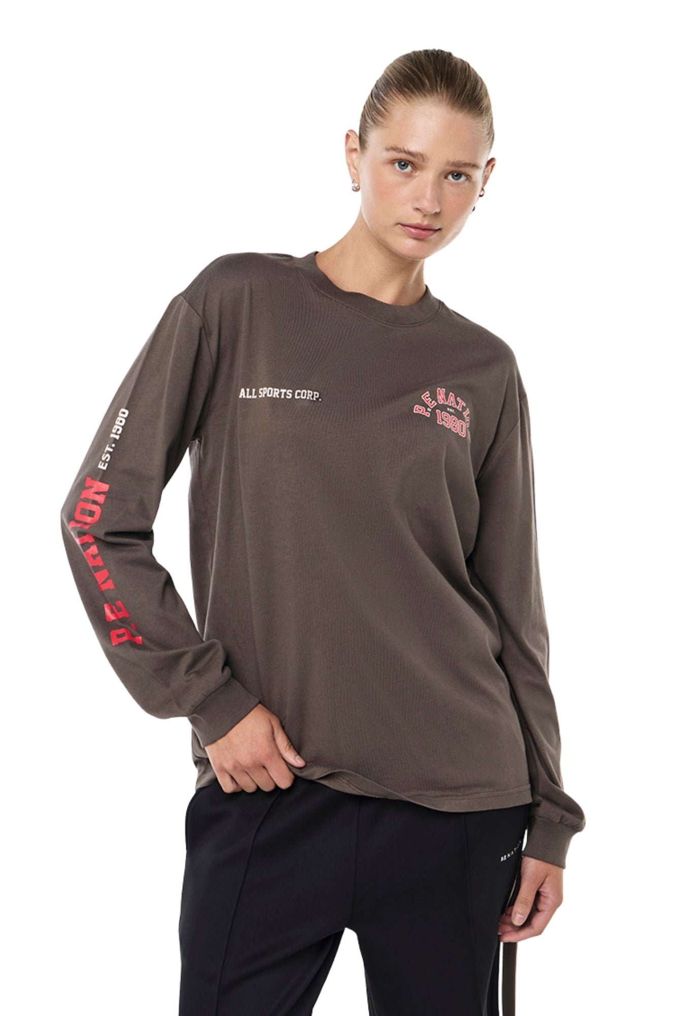 INBOUND LONG SLEEVE TEE IN MAJOR BROWN