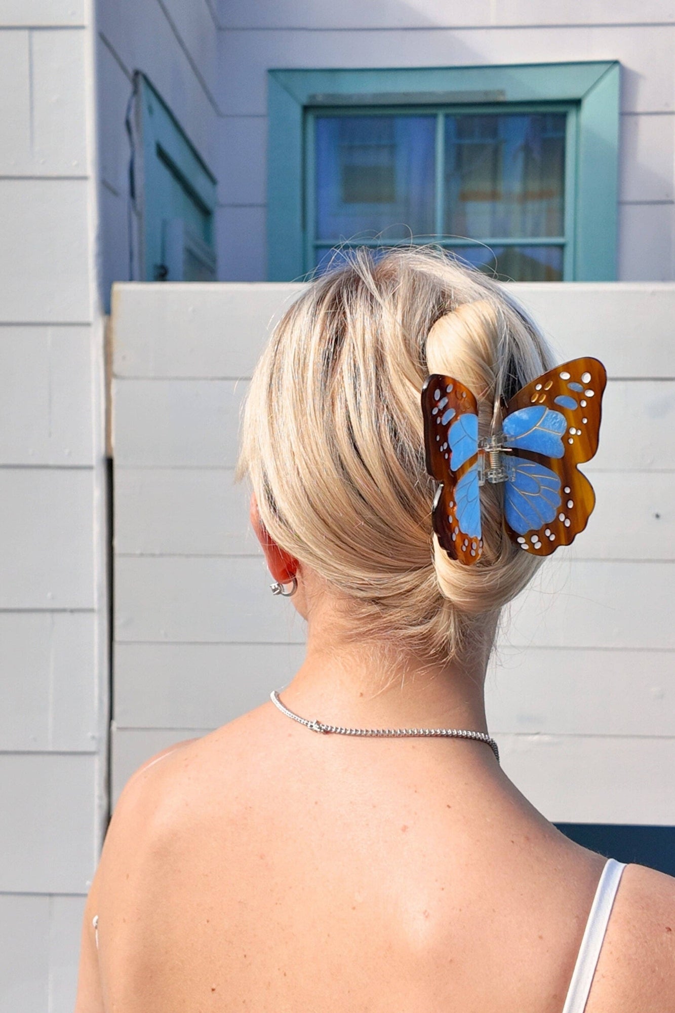 HAND PAINTED BOHO MONARCH CLAW HAIR CLIP