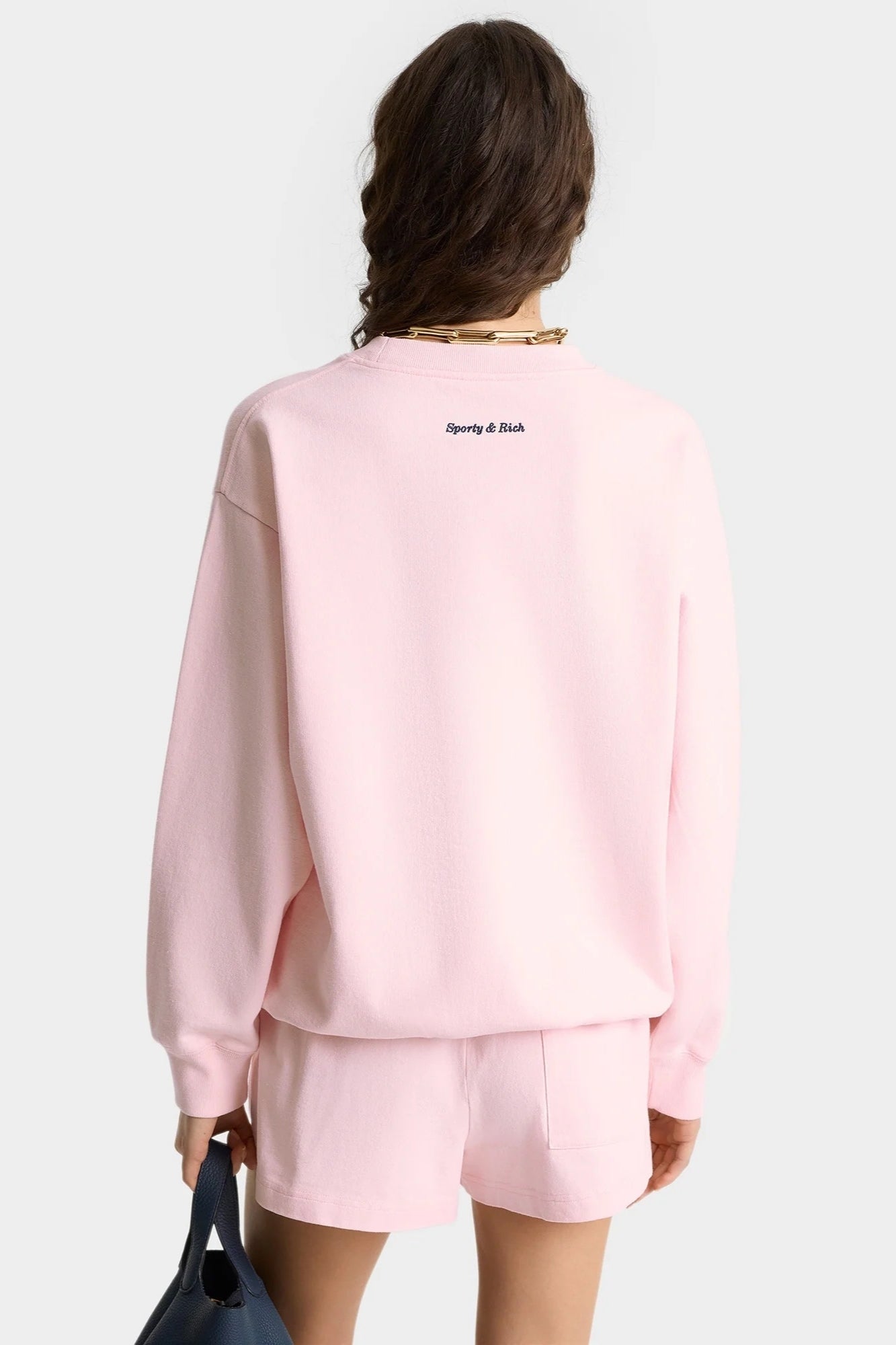 EDEN CREST PINK AND NAVY CREWNECK
