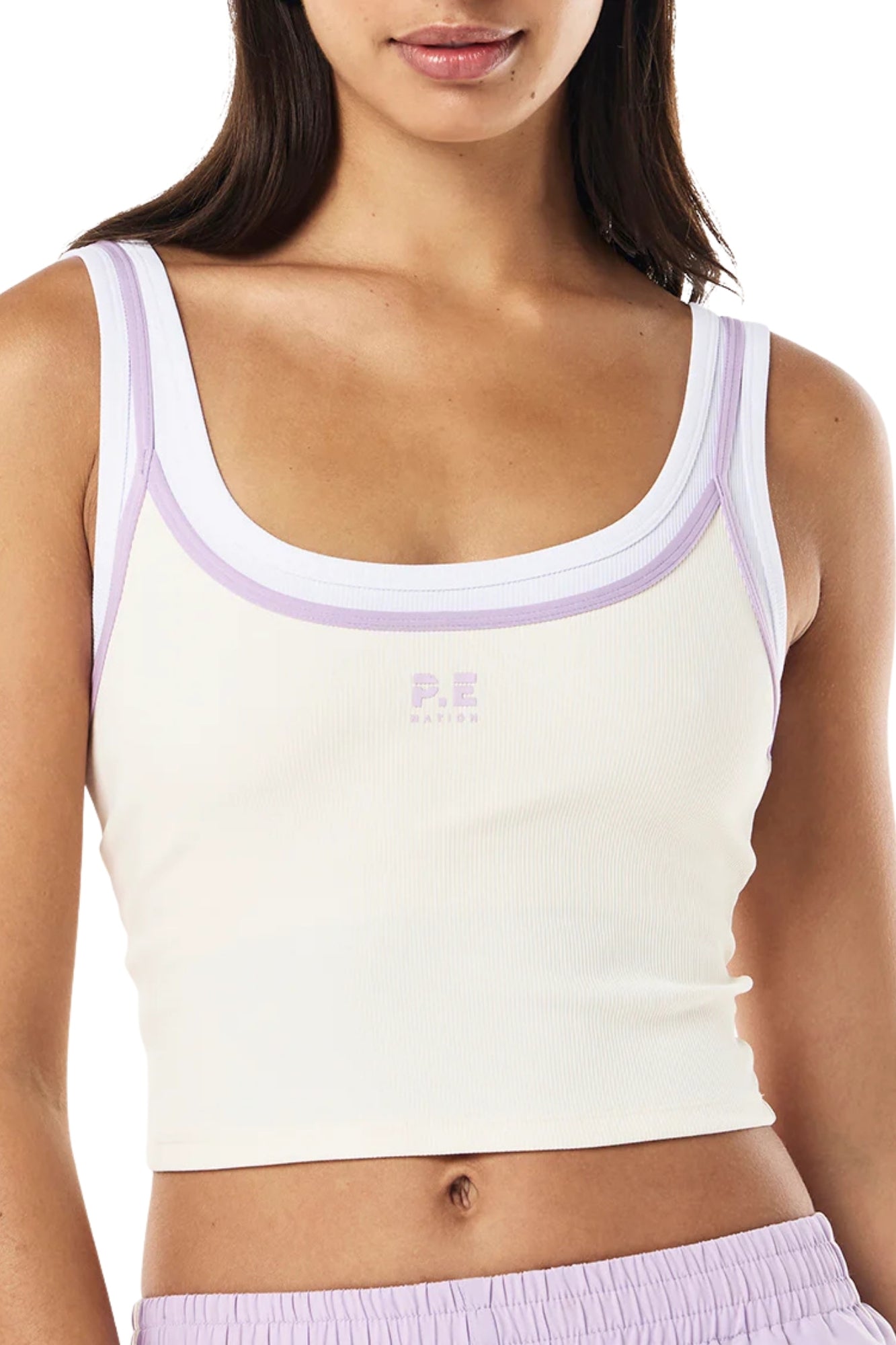 FORWARD TANK IN WHISPER WHITE AND VIOLET CRUSH