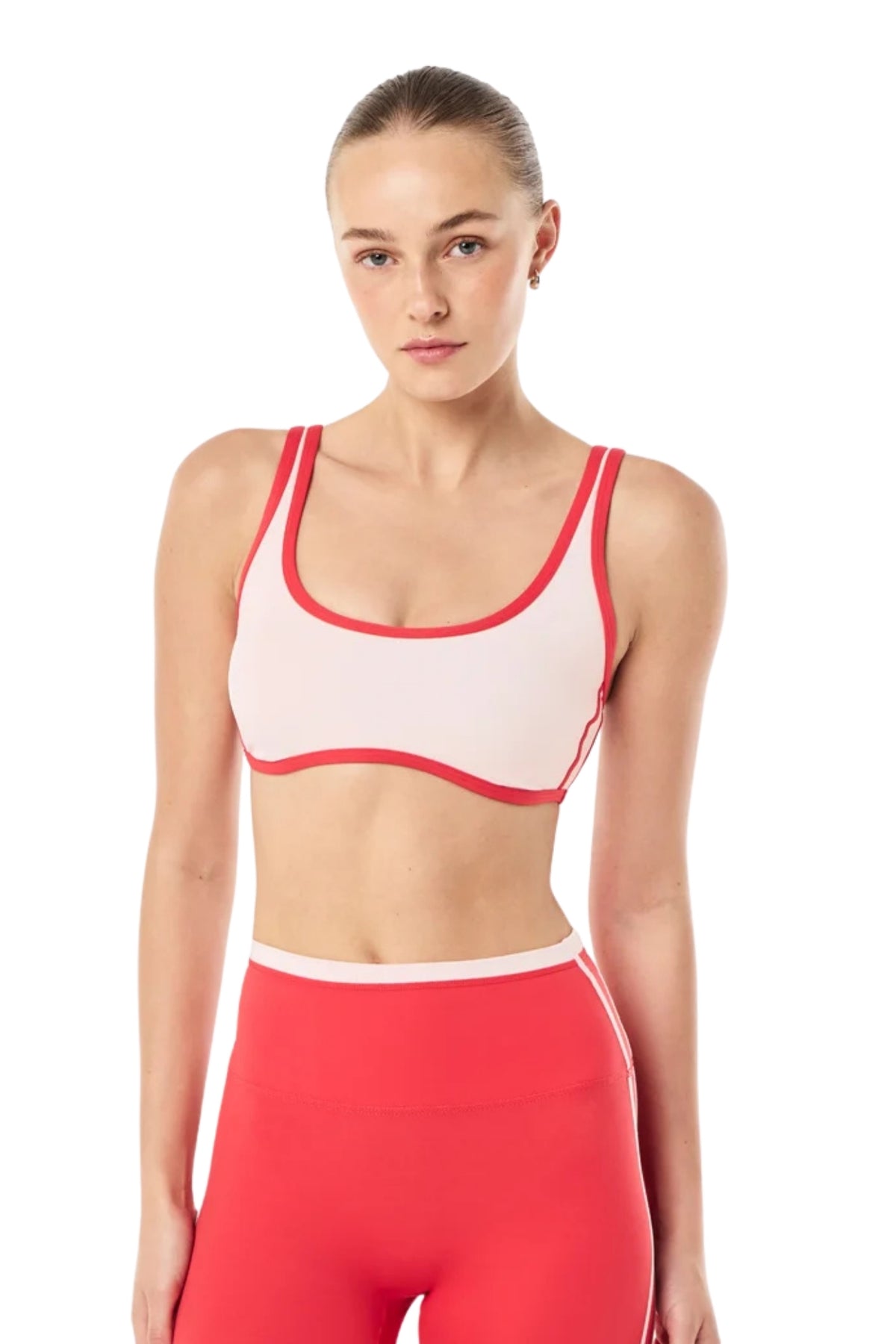 SOLIS SCOOP SPORTS BRA IN SOFT PINK AND STRAWBERRY