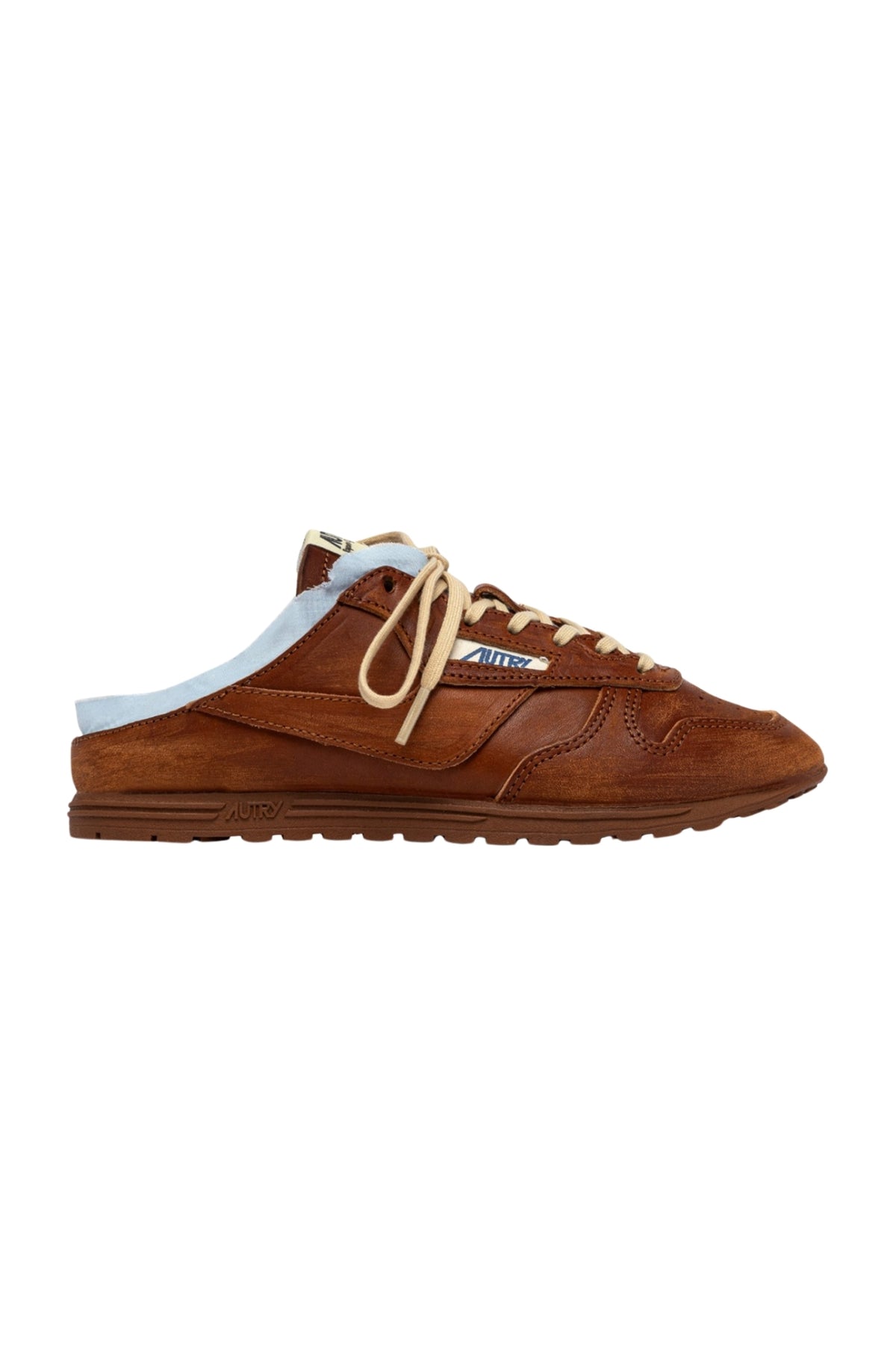 WINDSPIN MULE SNEAKERS IN SHIRT BUFF AND AZURE LEATHER