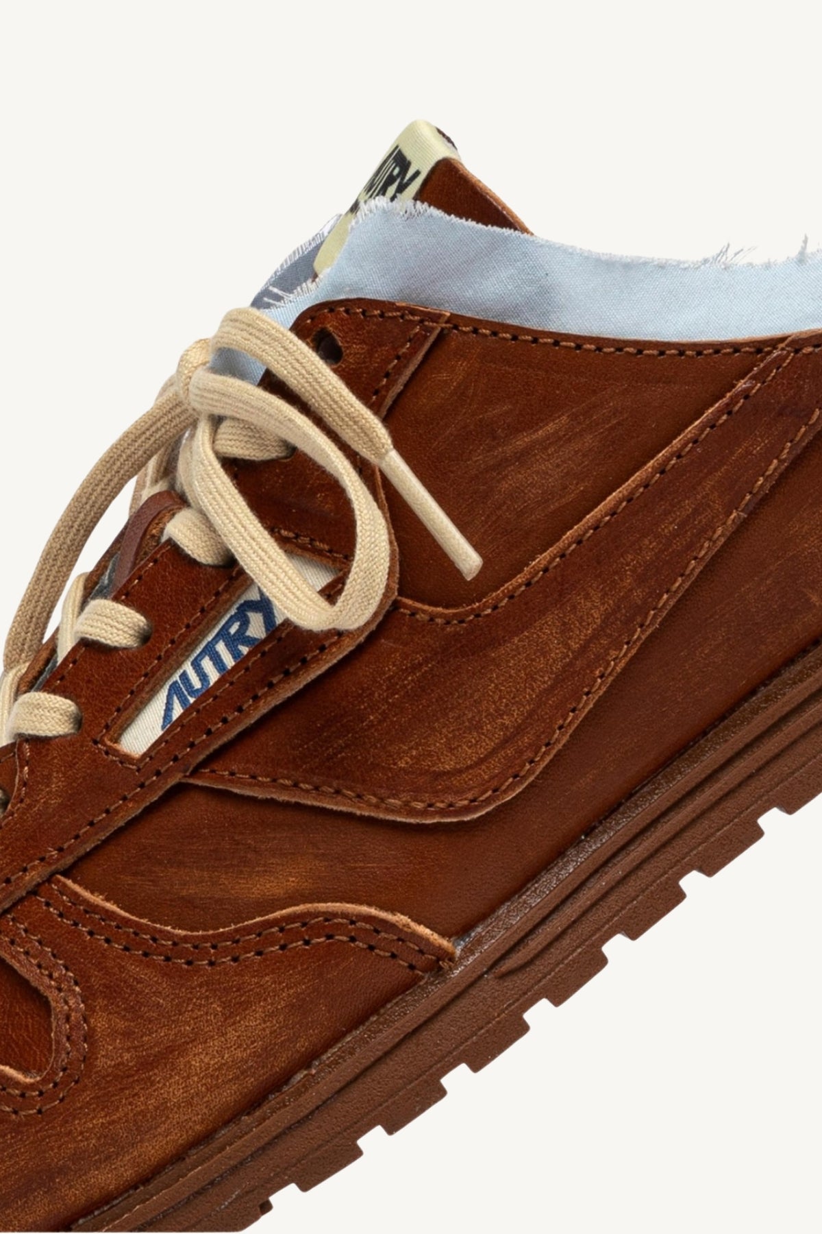 WINDSPIN MULE SNEAKERS IN SHIRT BUFF AND AZURE LEATHER
