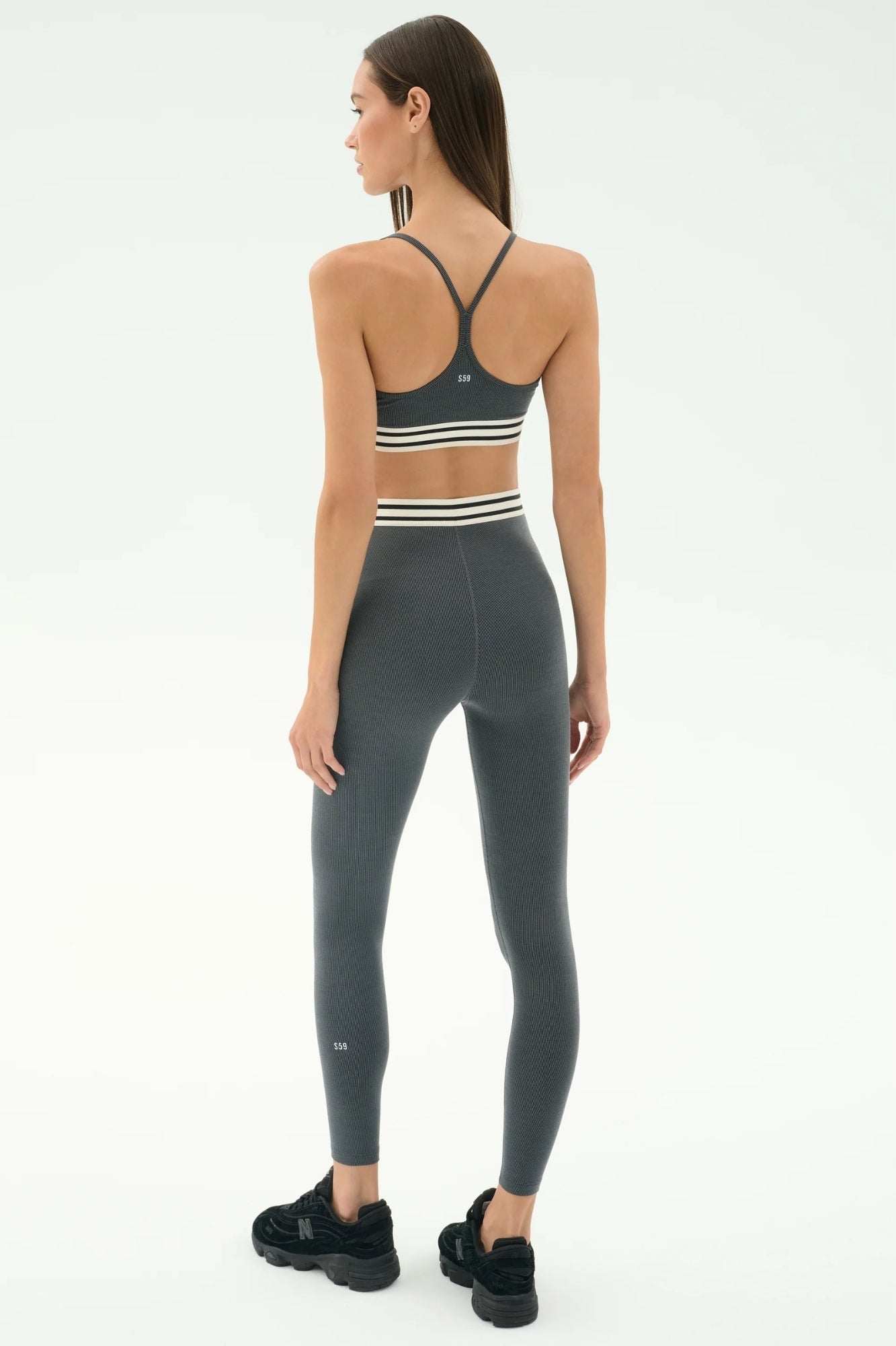 CALI RAQUEL ACTIVE RIB HEATHER GREY SET