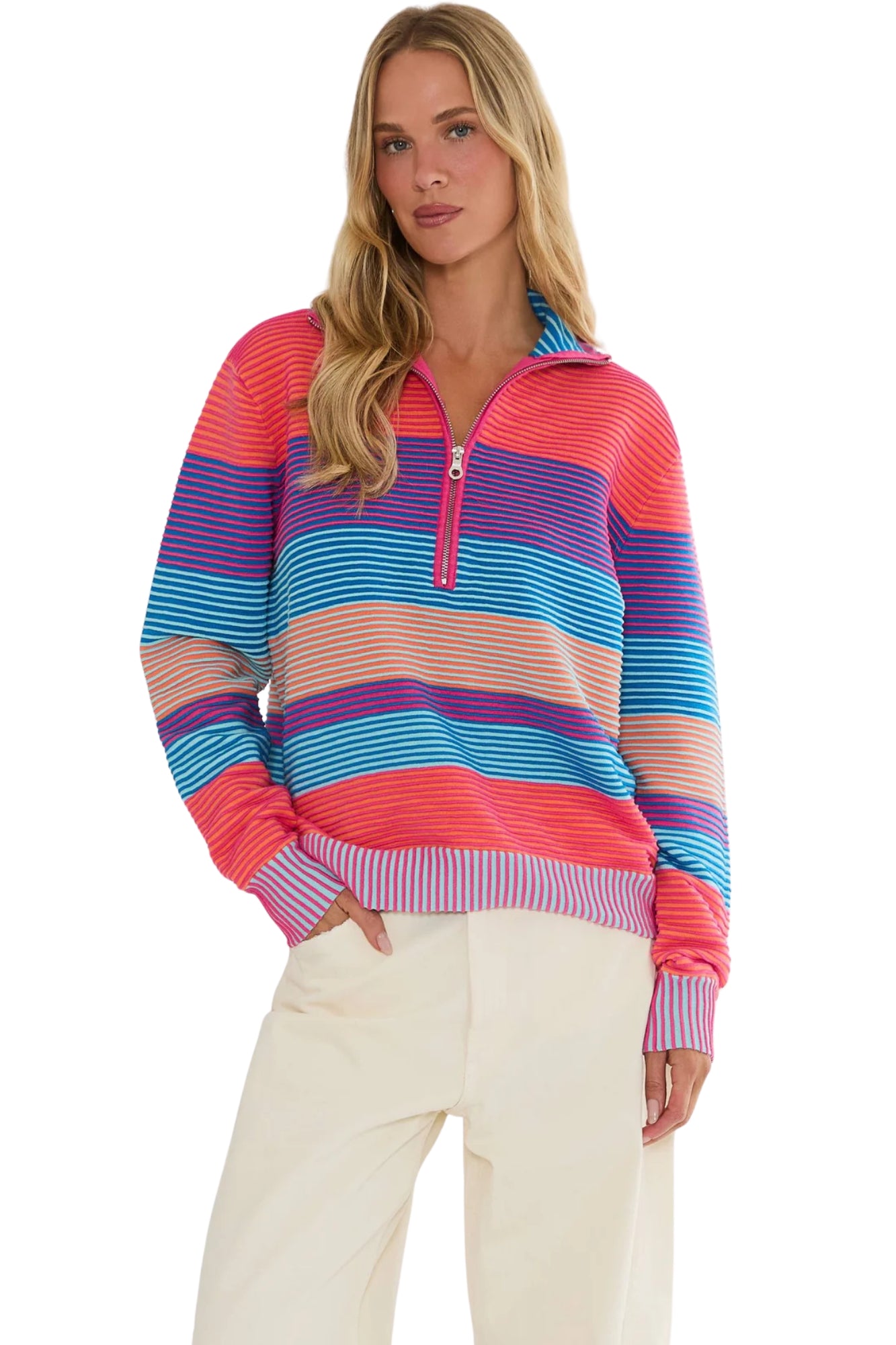 LAINEY SWEATER VIBRANT VOLLEY STRIPE