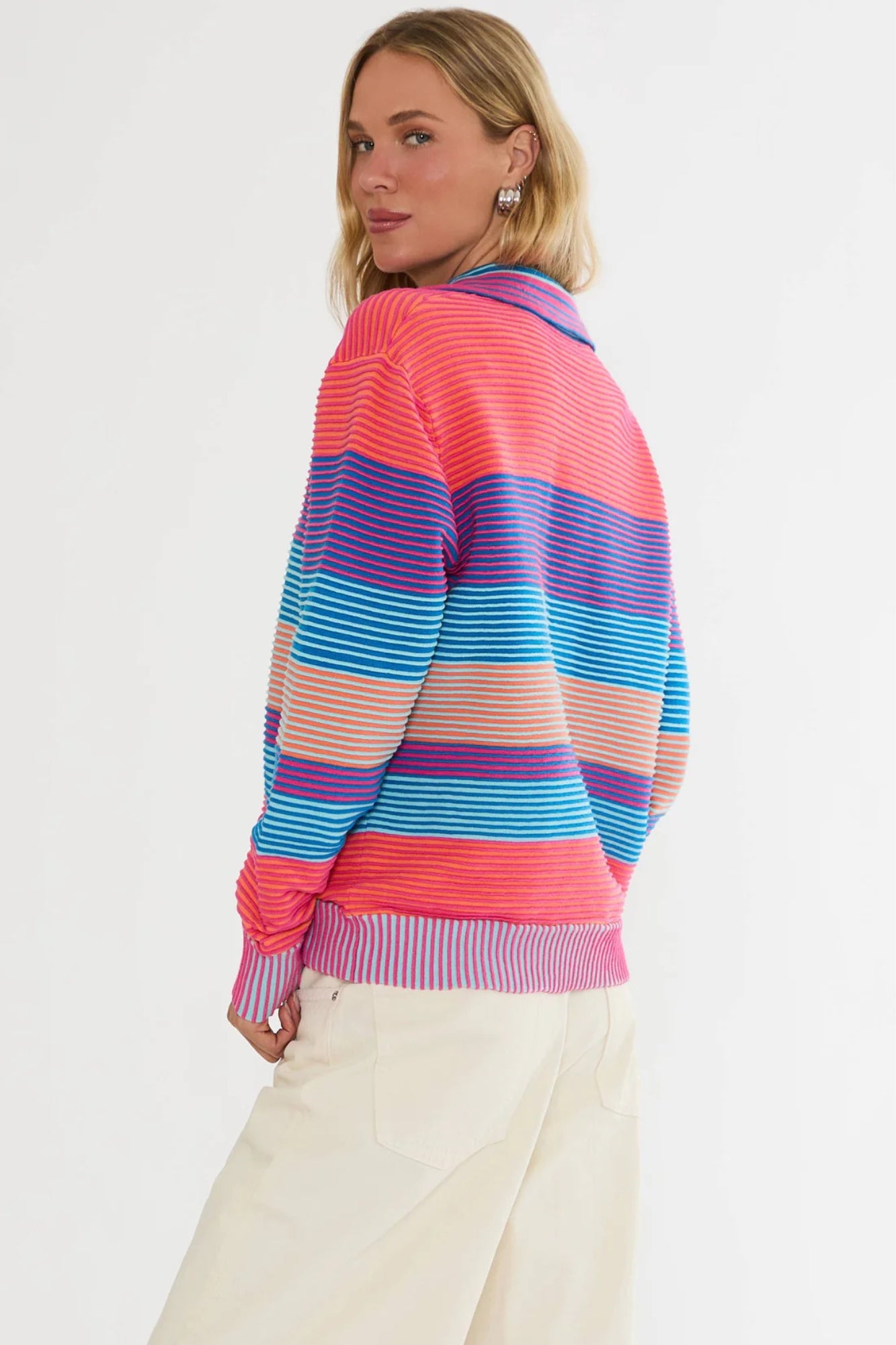 LAINEY SWEATER VIBRANT VOLLEY STRIPE