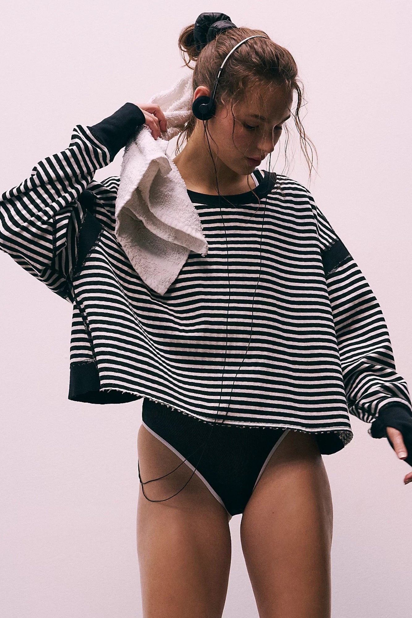 MY TIME BLACK WHITE COMBO TEE