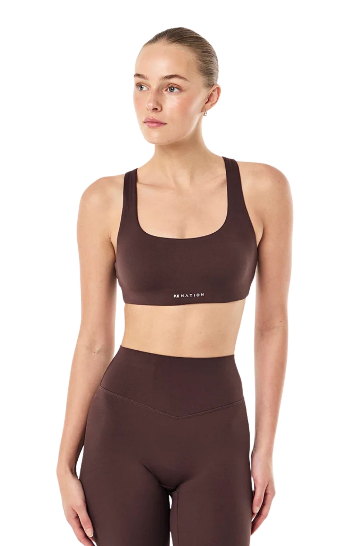 SIGNATURE SCOOP SPORTS BRA IN DARK PLUM