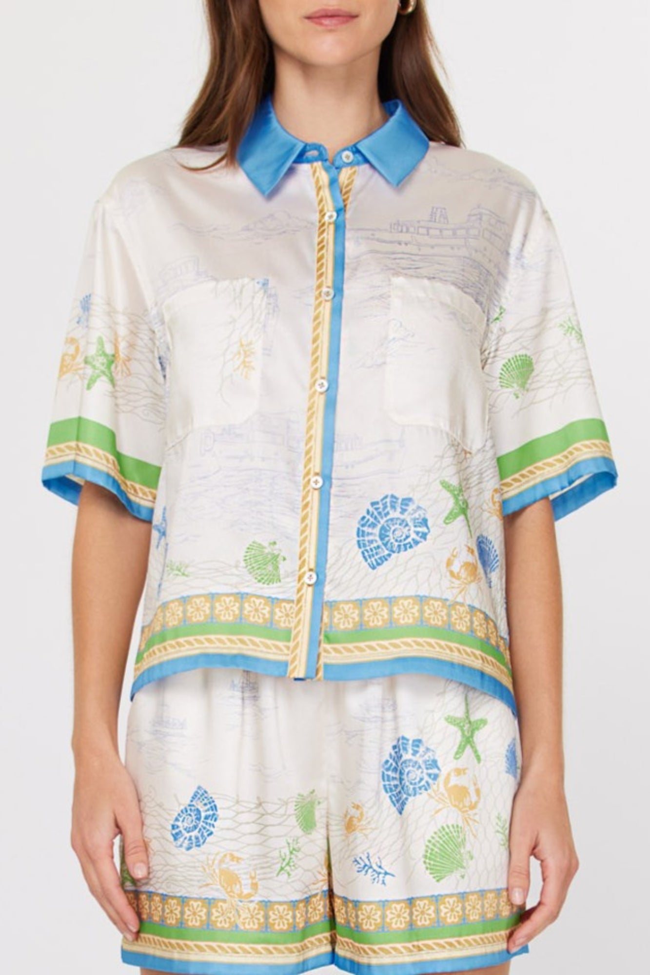 BORDERED COSTAL PRINT SET