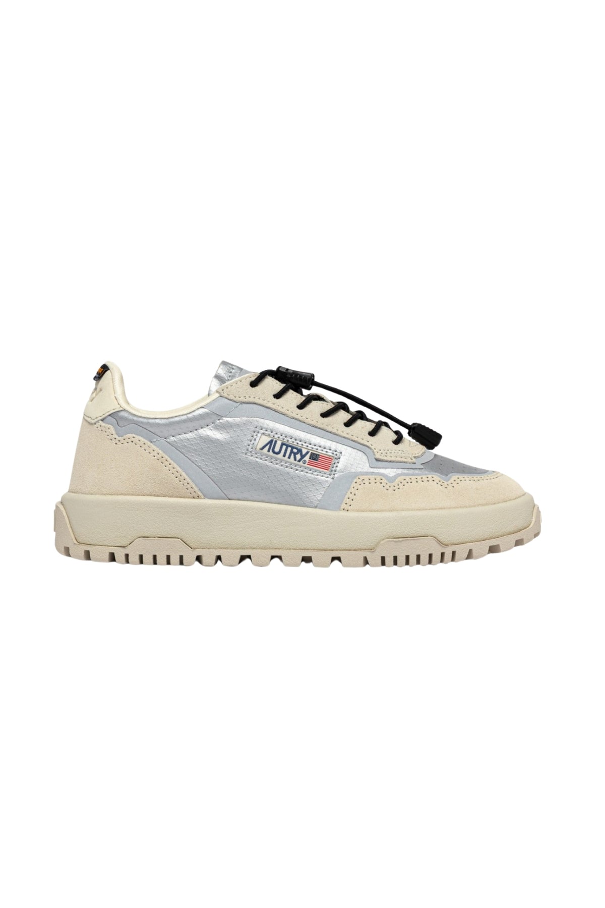WILDPACE LOW SNEAKERS IN WHITE AND SILVER FABRIC AND SUEDE