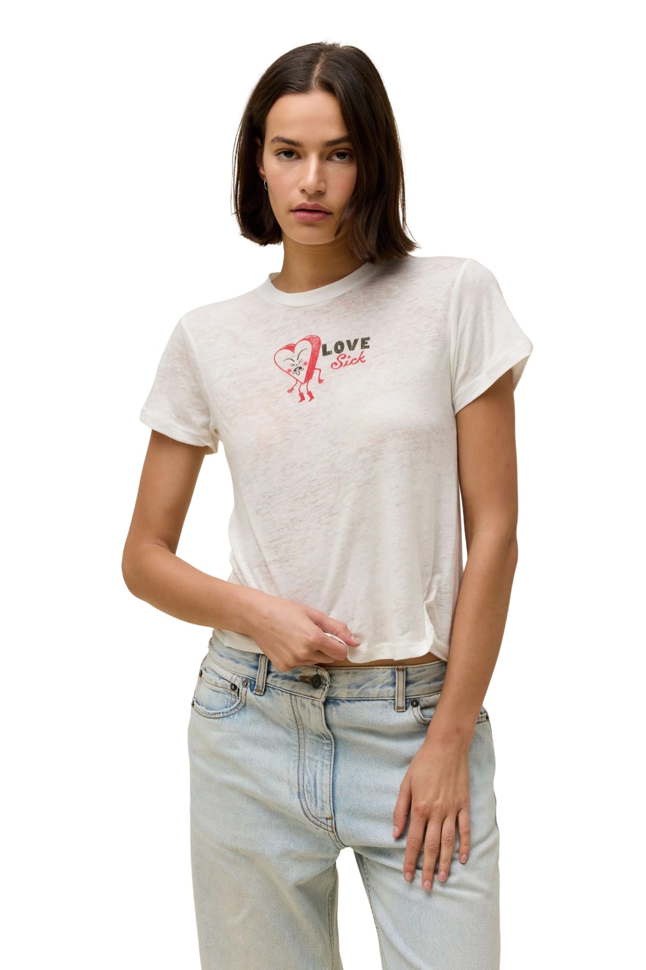 LOVE SICK HEART BURNOUT VINTAGE TEE