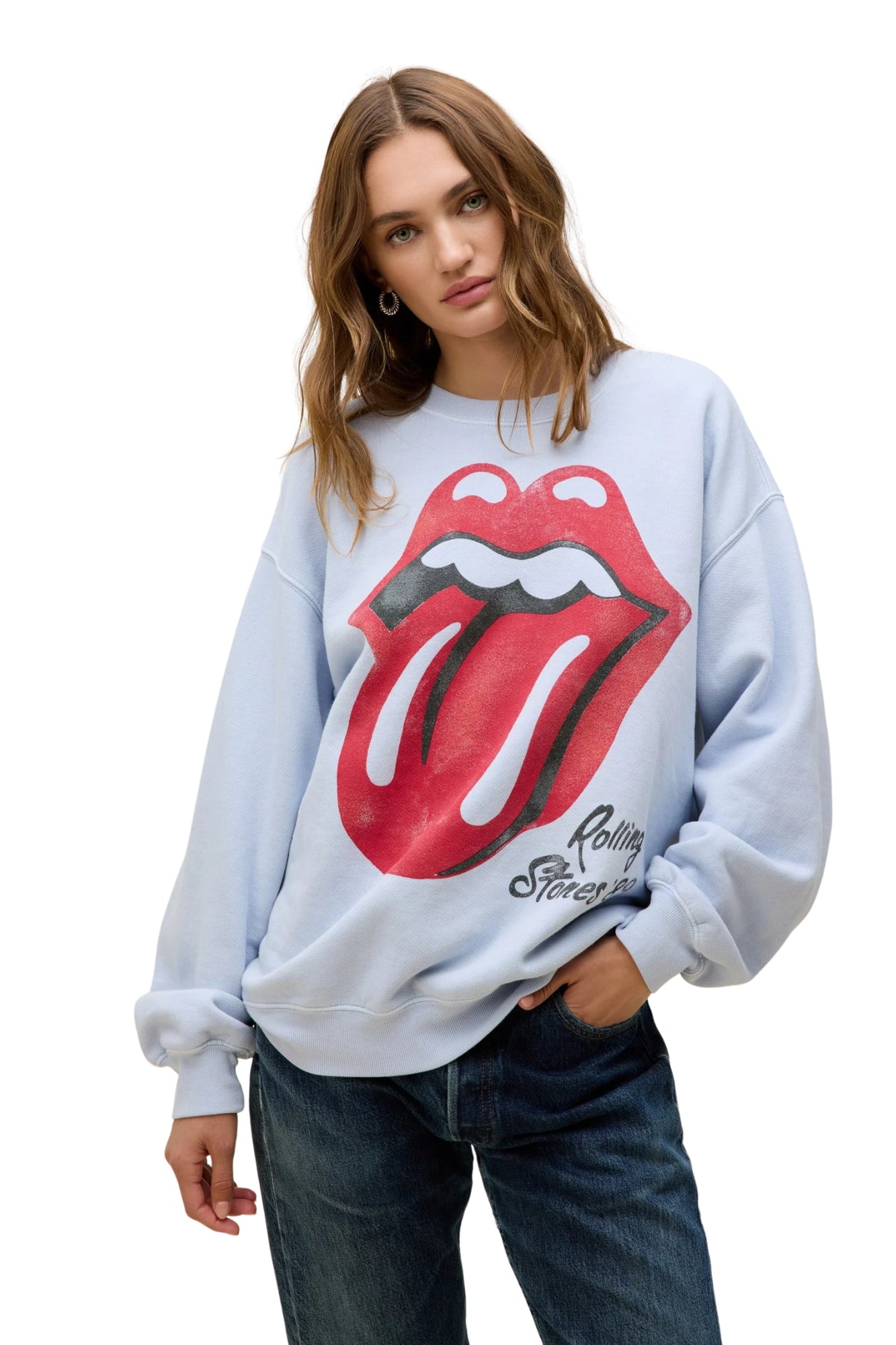 ROLLING STONES BIG TONGUE '89 OVERSIZED CREW SWEATSHIRT