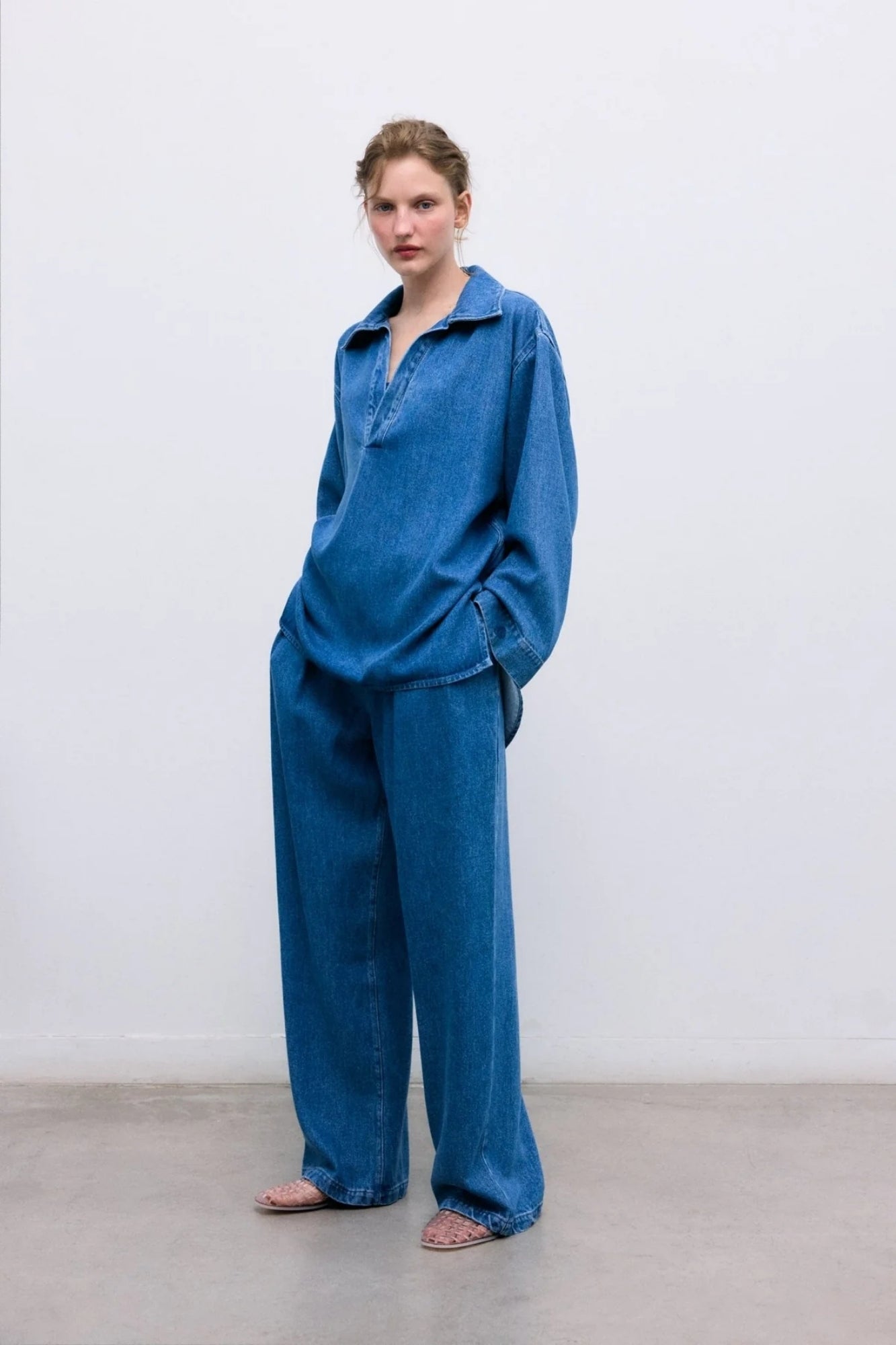 TNS TENCEL PANT MID DENIM