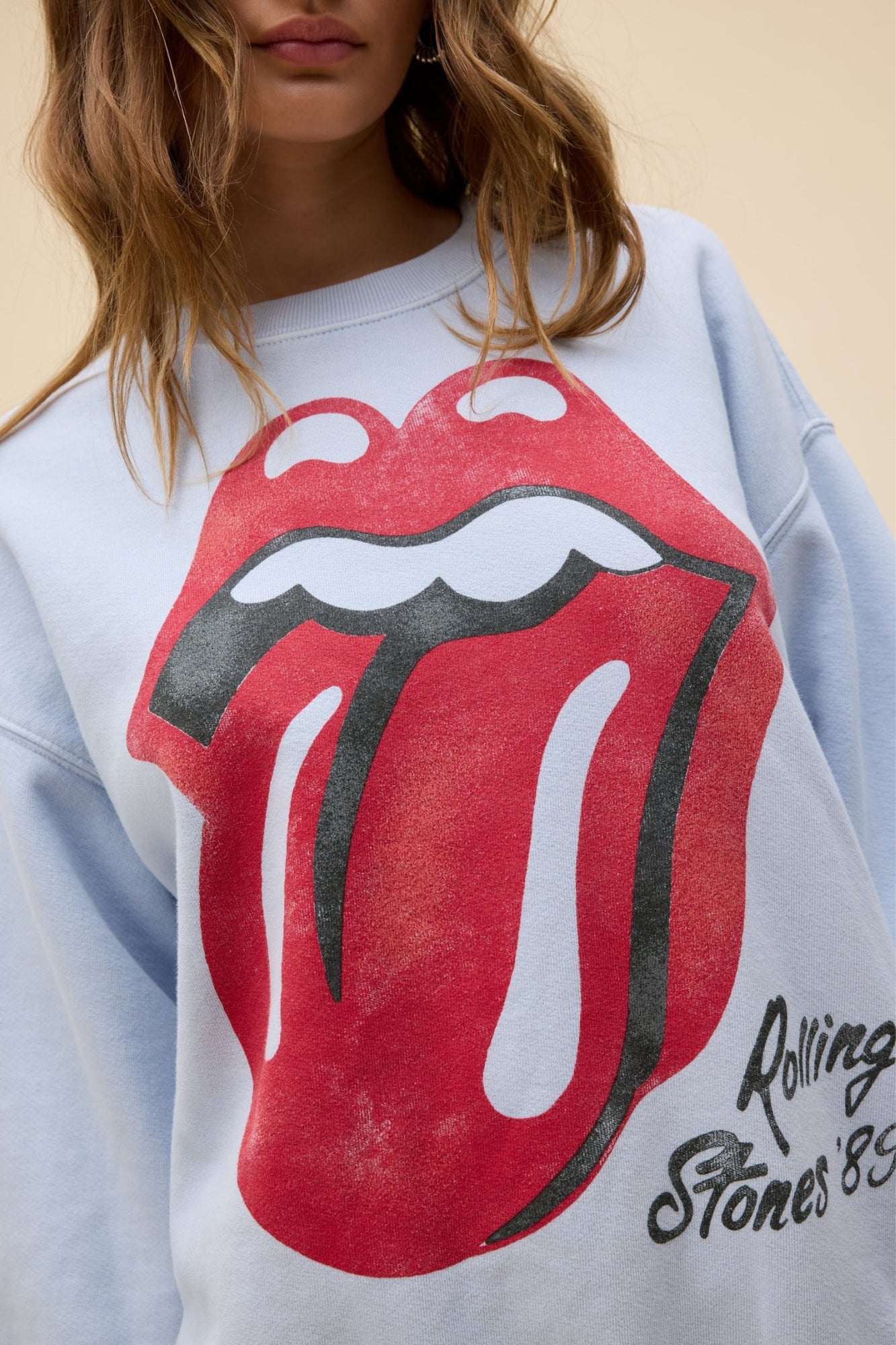 ROLLING STONES BIG TONGUE '89 OVERSIZED CREW SWEATSHIRT