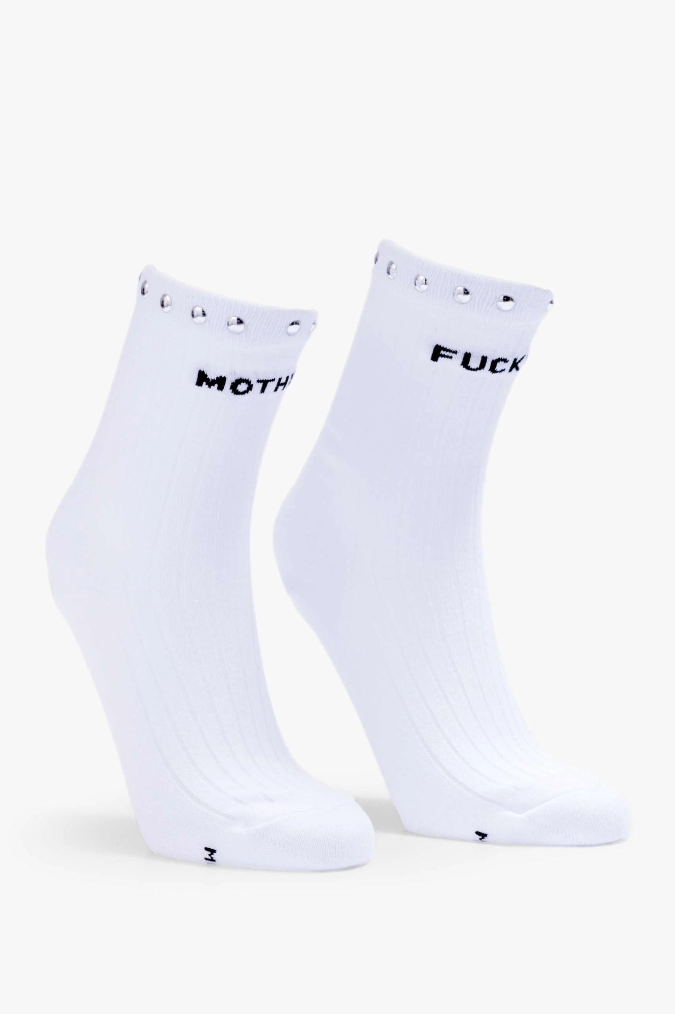 THE HALF STEP WHITE STUDDED SOCK