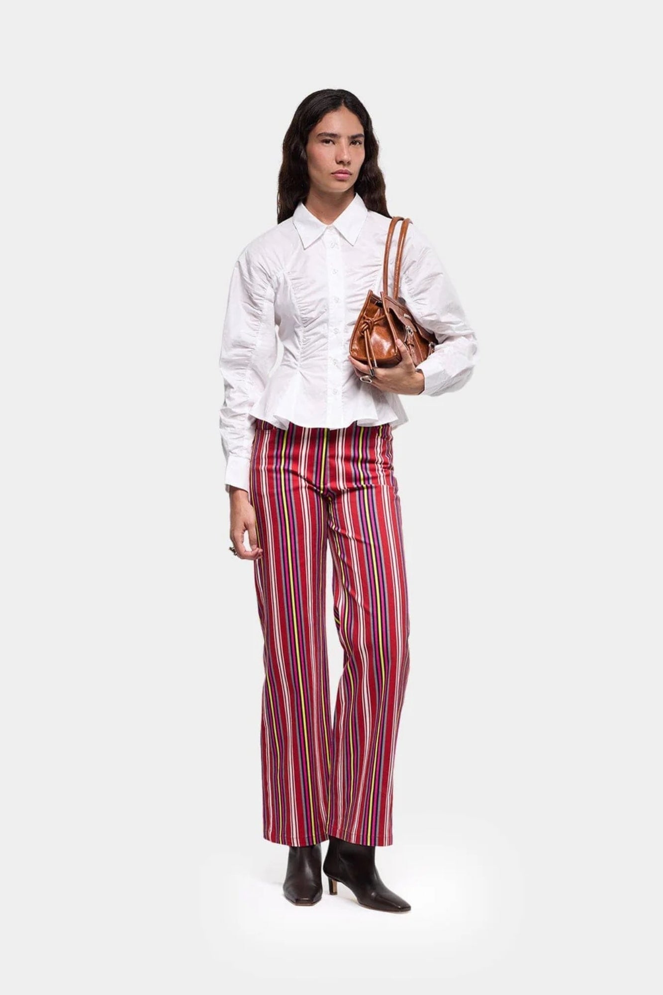 LEROY RED STRIPED TWILL PANTS
