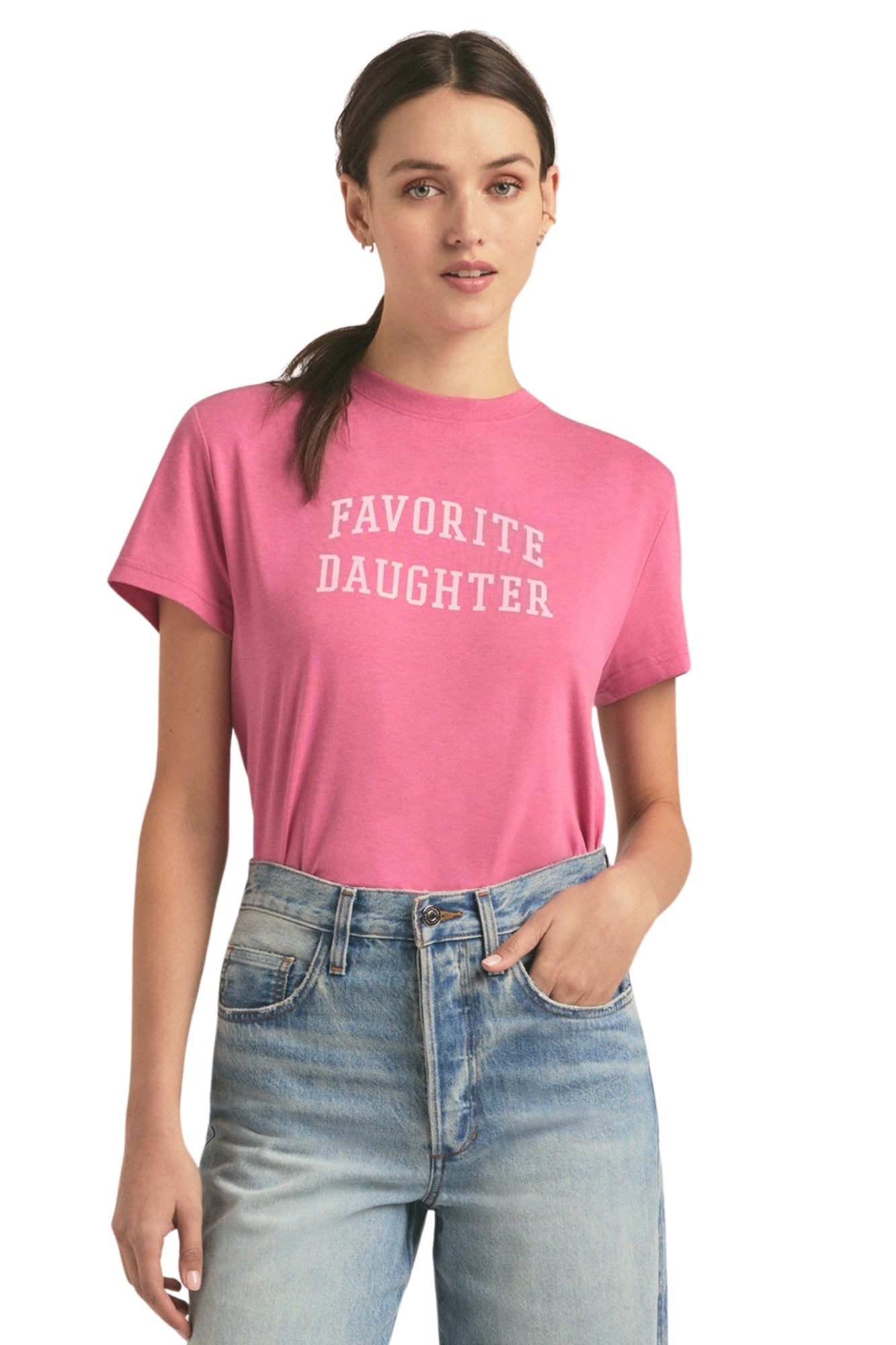 FAVORITE DAUGHTER CROPPED COLLEGIATE DRS TEE