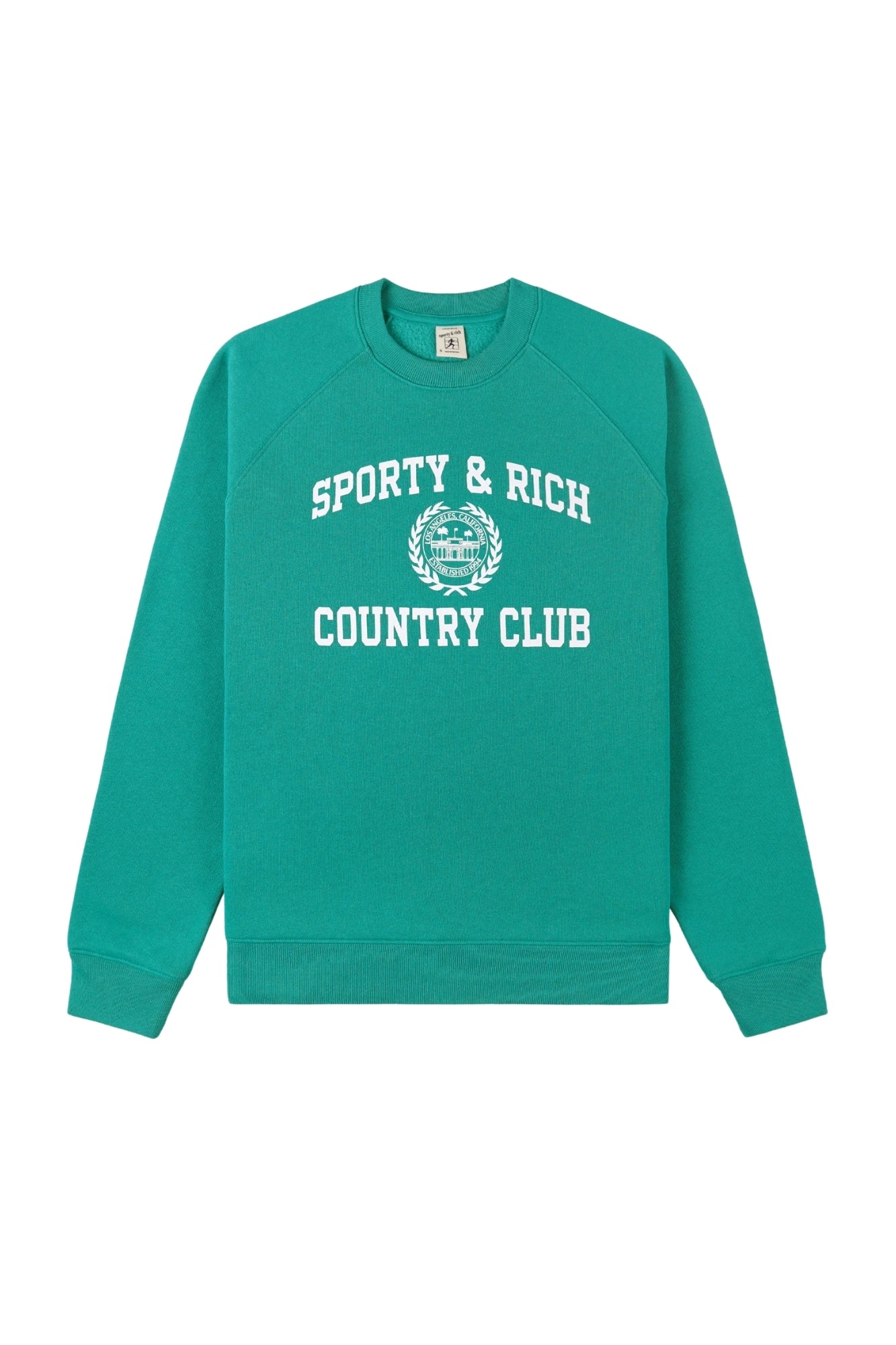 VARSITY CREST SOFT SPRING GREEN CREWNECK