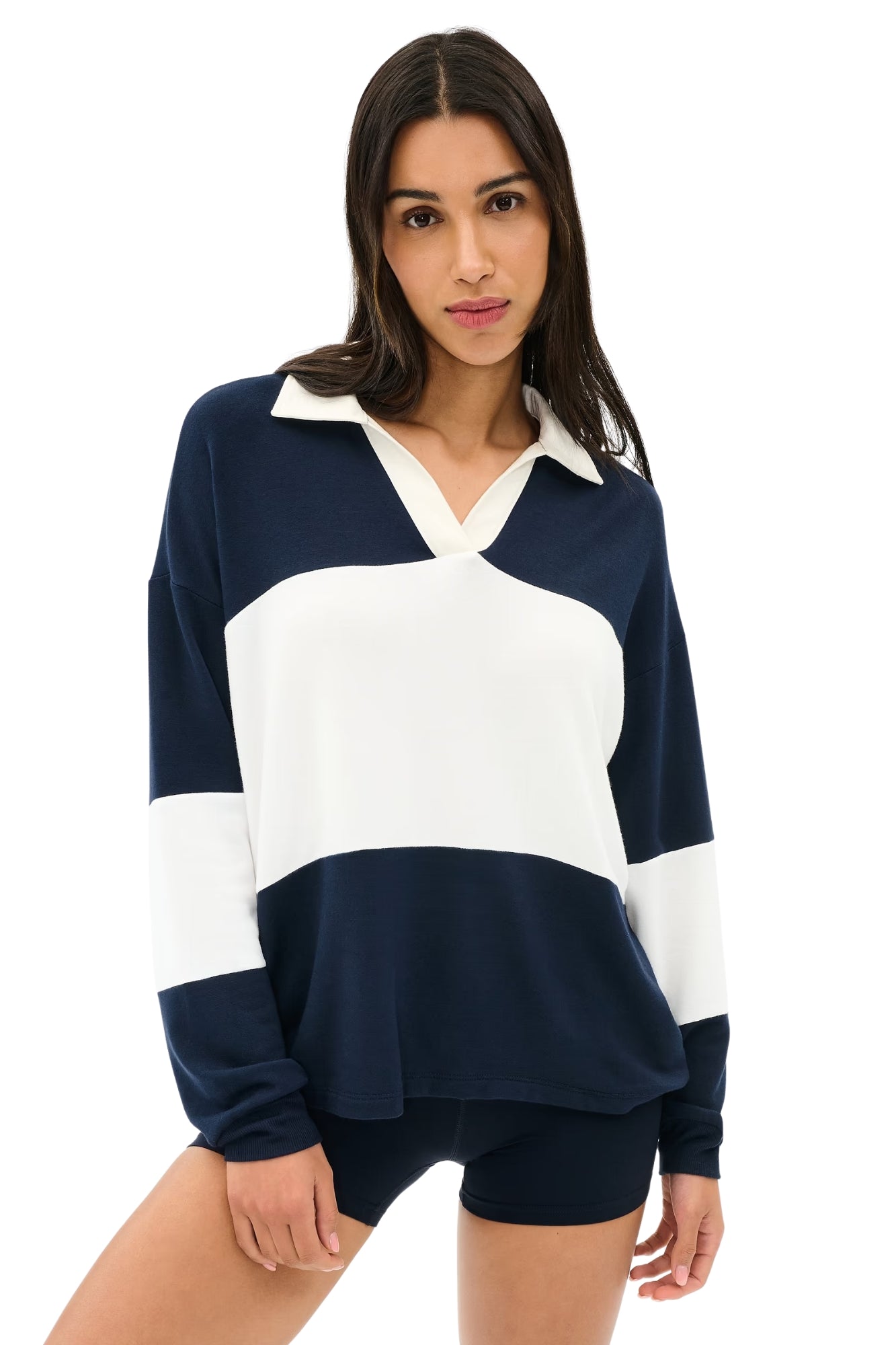 KATIE FLEECE INDIGO WHITE RUGBY