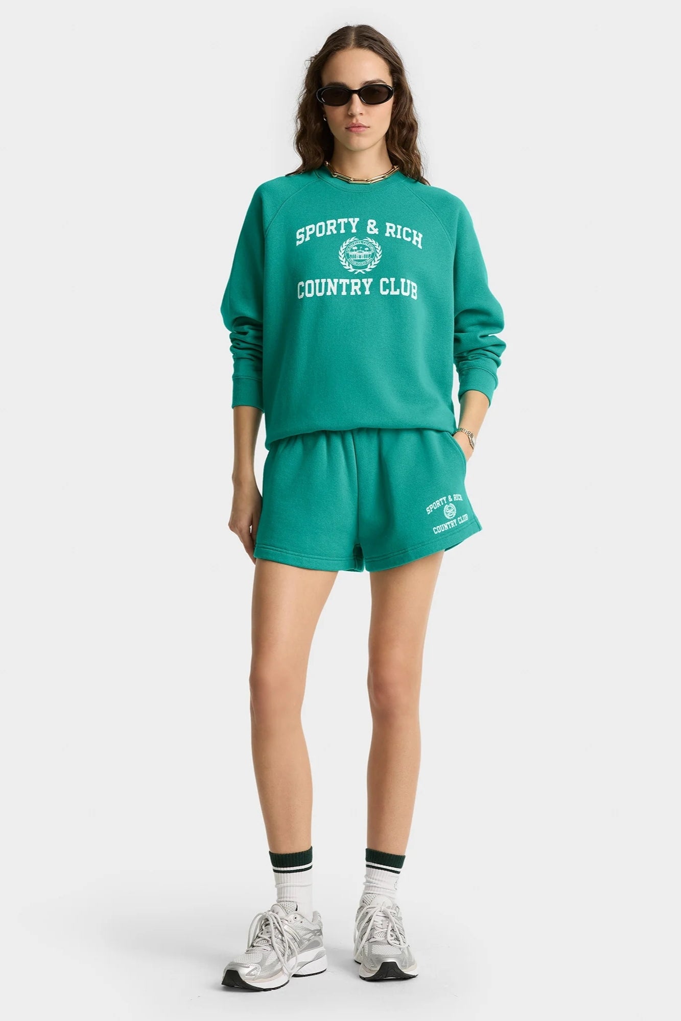 VARSITY CREST SOFT SPRING GREEN CREWNECK
