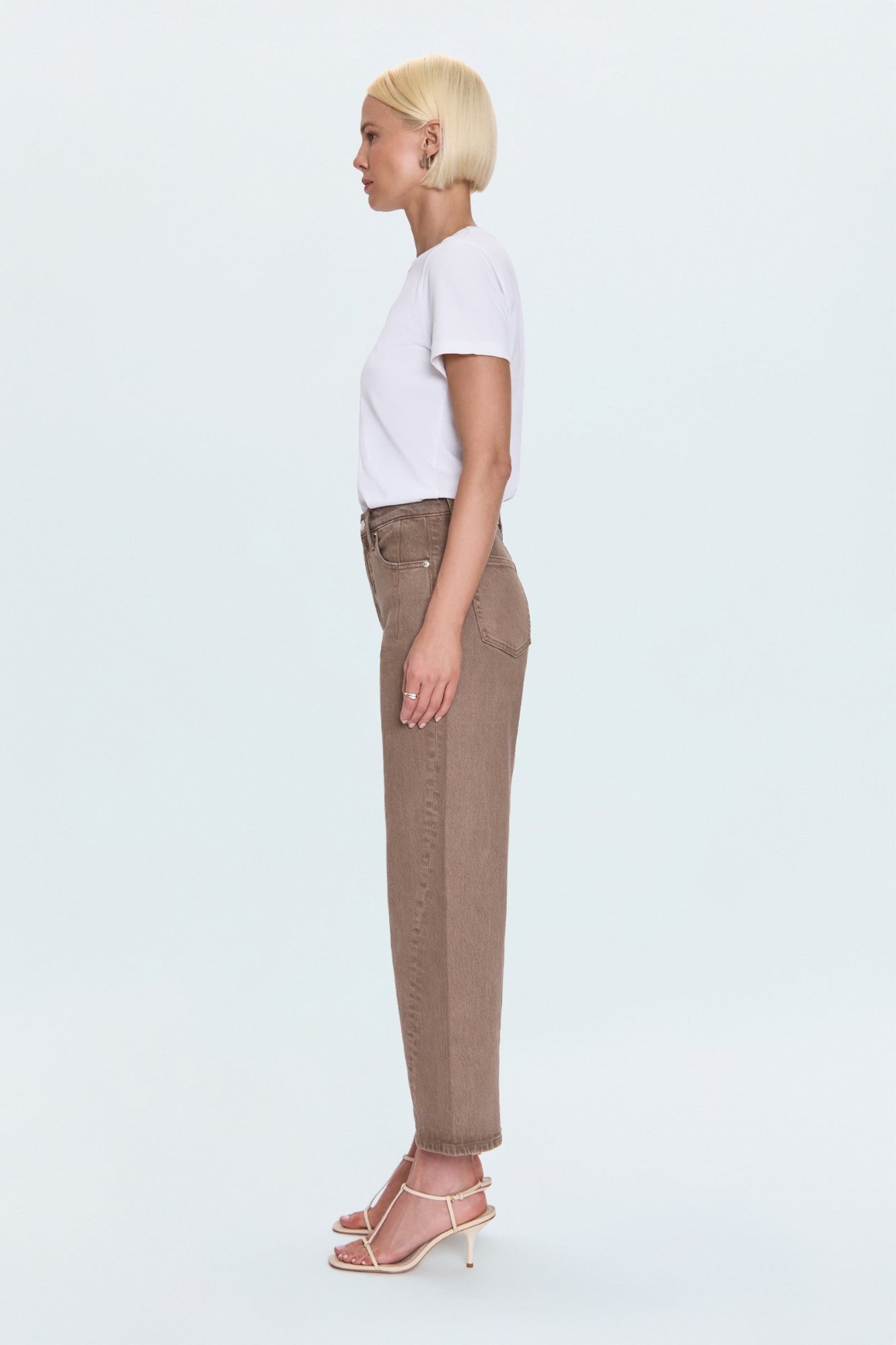 KYRA ANKLE HIGH RISE TANNIN BOWED WIDE LEG