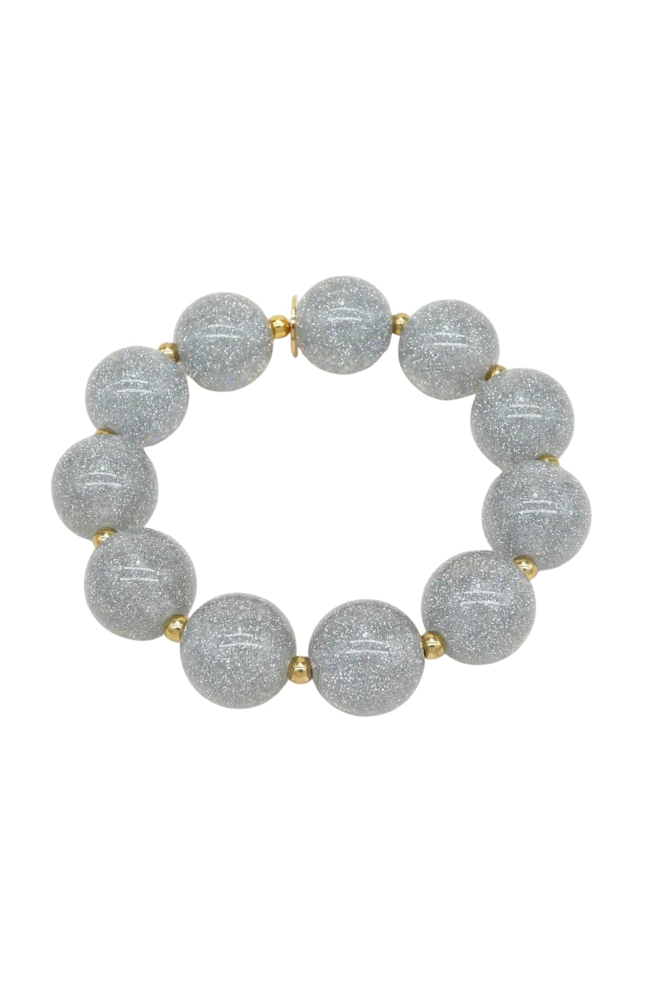 BICHOU GLITTERY SILVER CIRCLES HAIR TIE