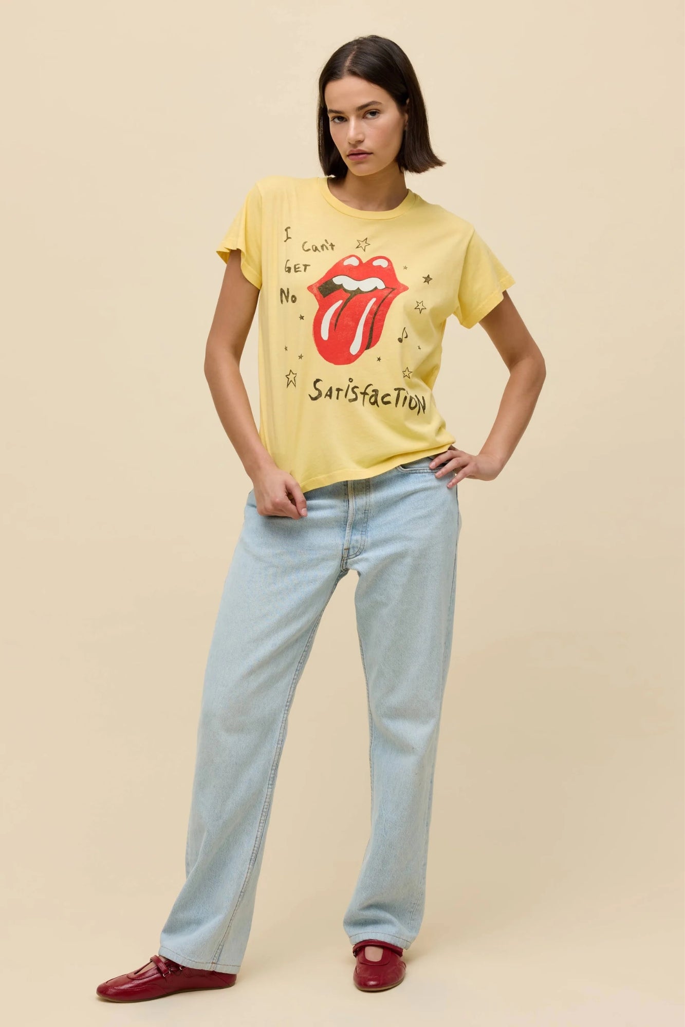 ROLLING STONES SATISFACTION POPPY YELOW TEE