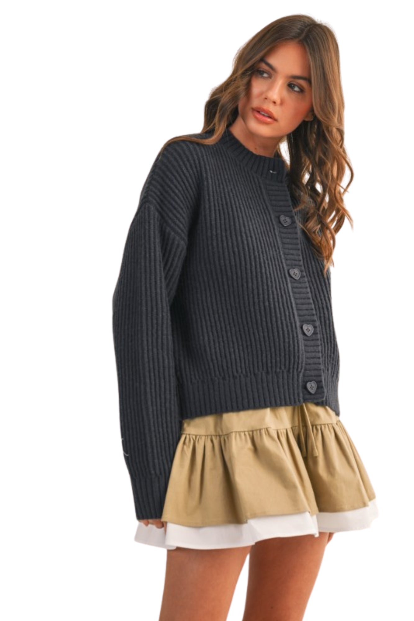 LOVE LETTERING NAVY CARDIGAN