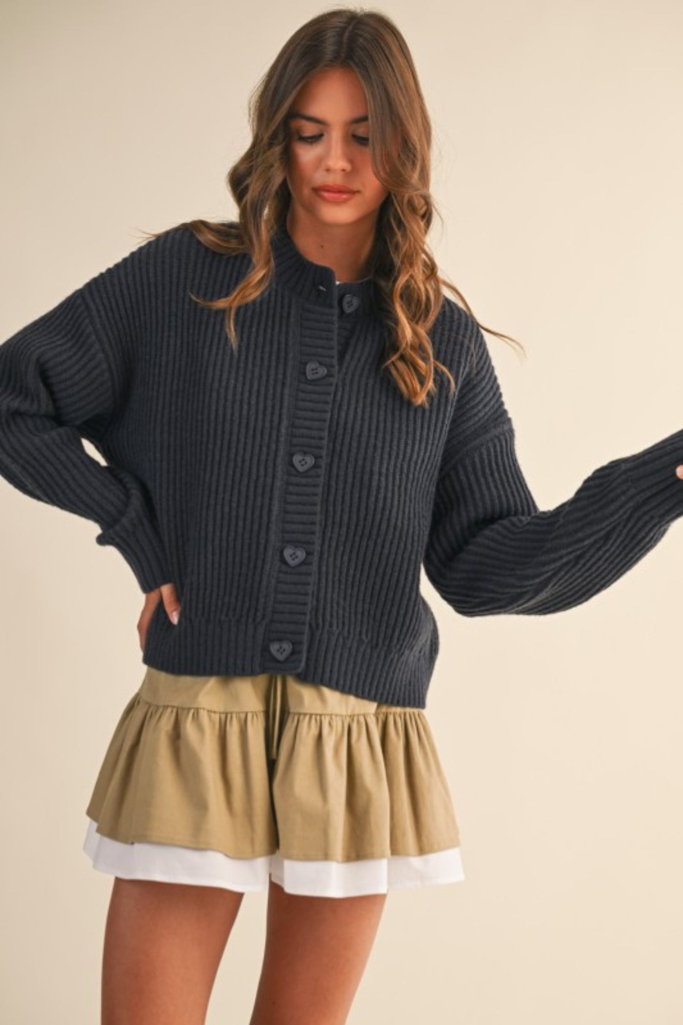 LOVE LETTERING NAVY CARDIGAN