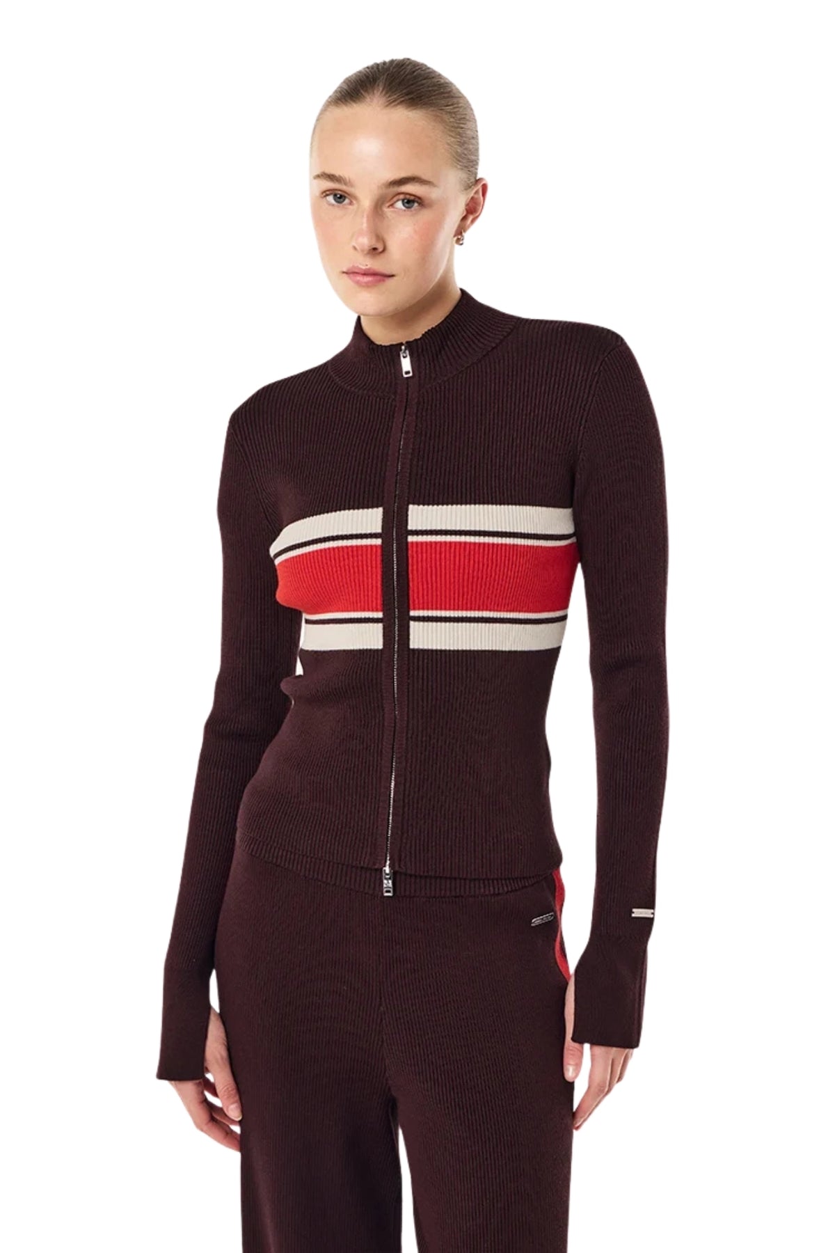 SOLAR KNIT JACKET IN DARK PLUM