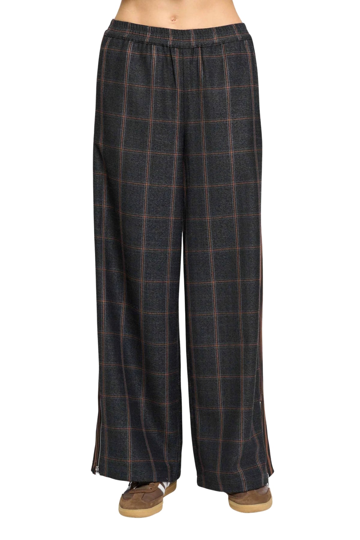 LYLA SUITING TRACK PANT IN CHARCOAL