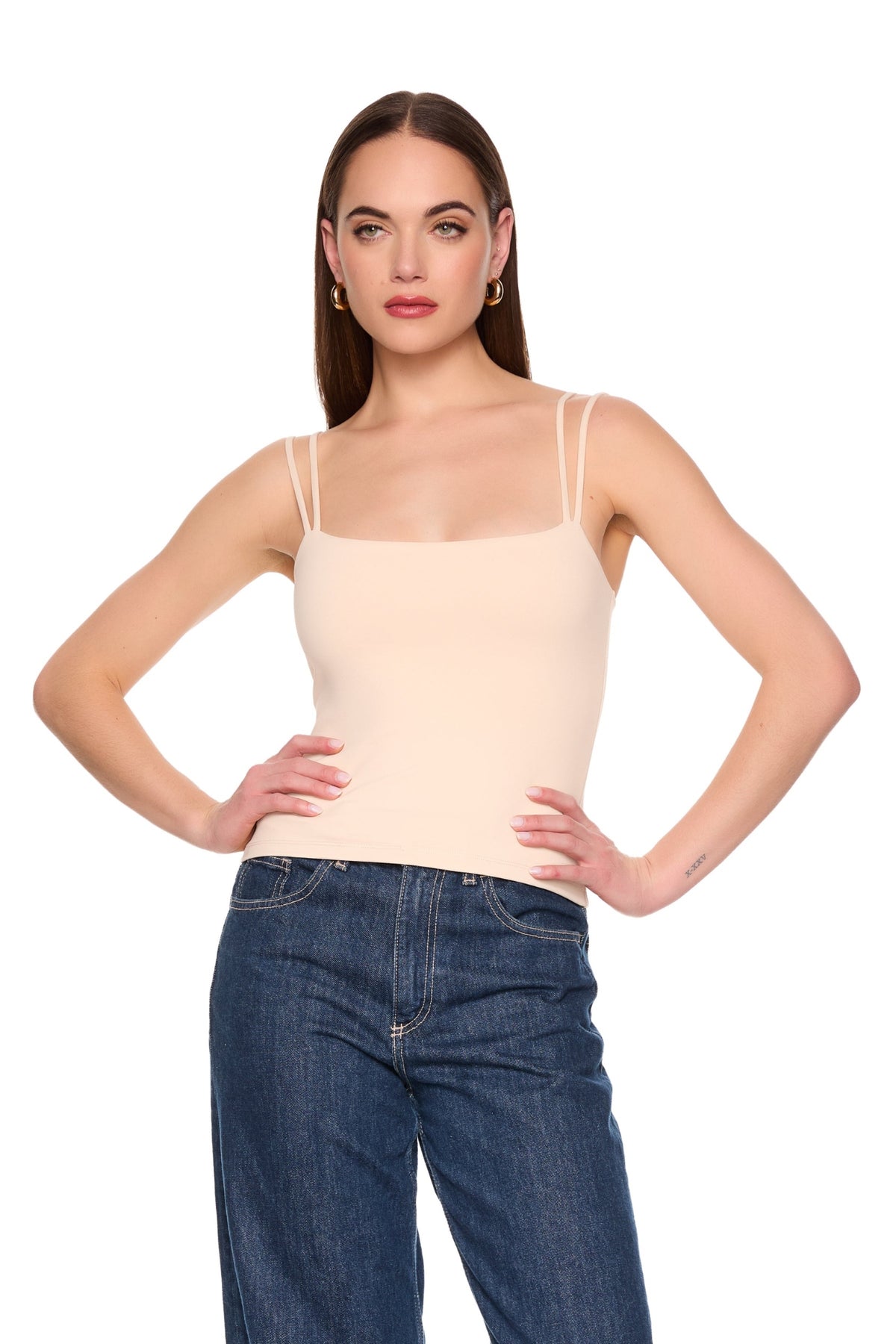 DOUBLE STRING TANK IN BELGAN CREME