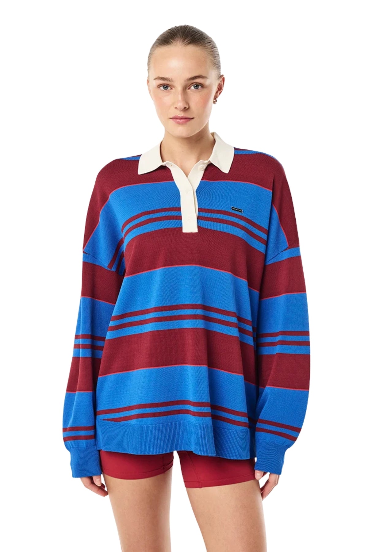 STRATA RUGBY KNIT IN PALACE BLUE STRIPE