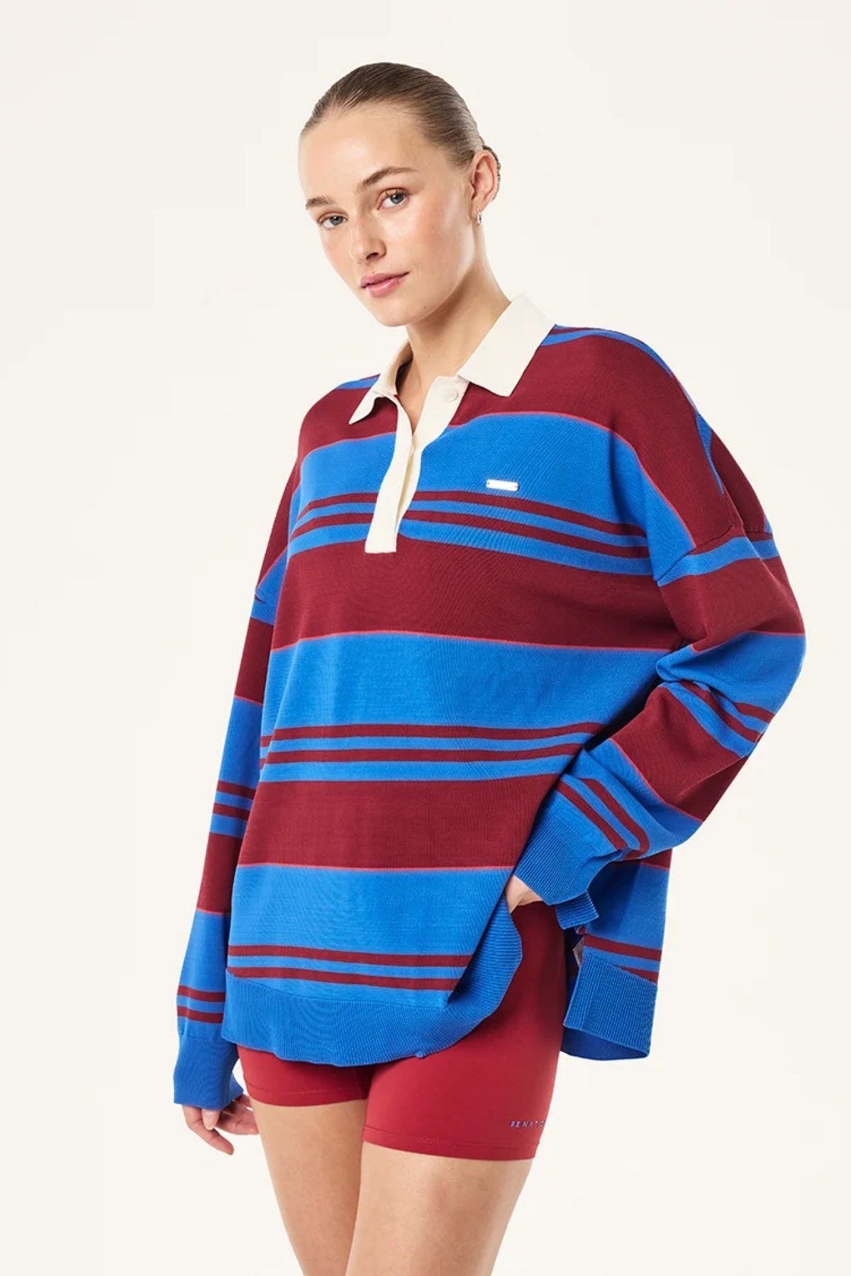 STRATA RUGBY KNIT IN PALACE BLUE STRIPE