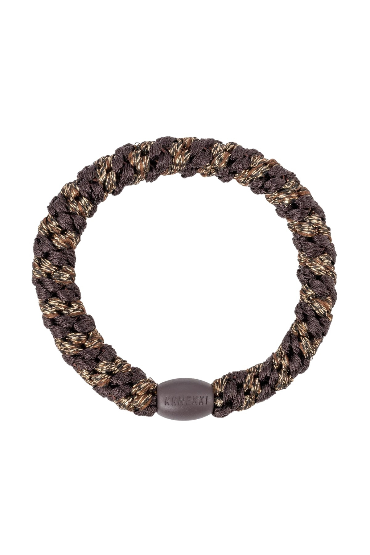 BROWN COFFE GLITTER STRIPE HAIR TIE